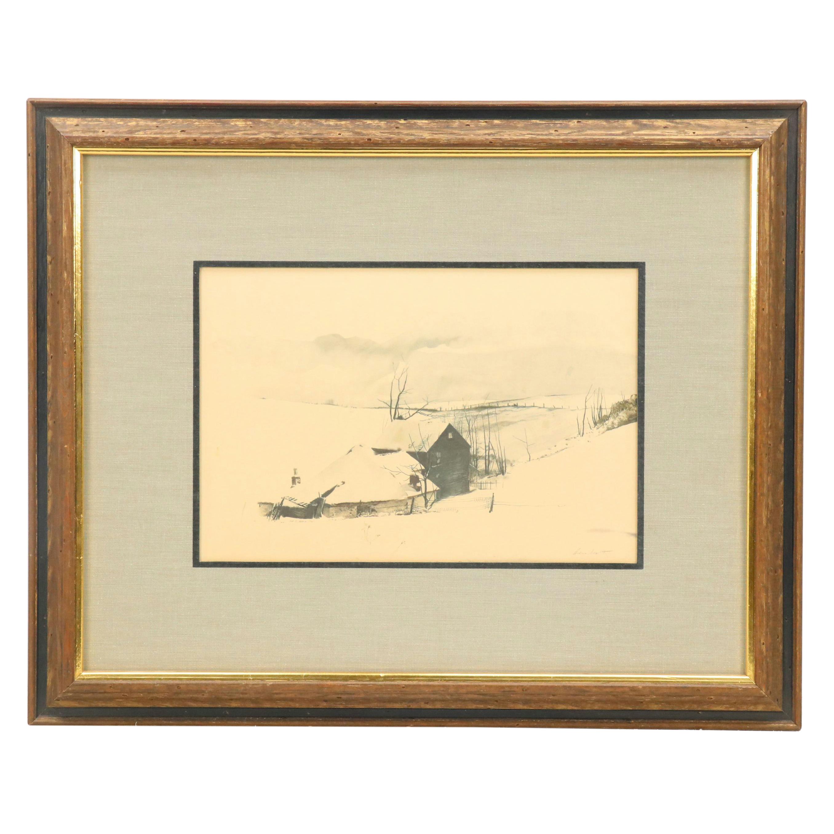 Offset Lithograph After Andrew Wyeth "The Corner," Mid-20th Century