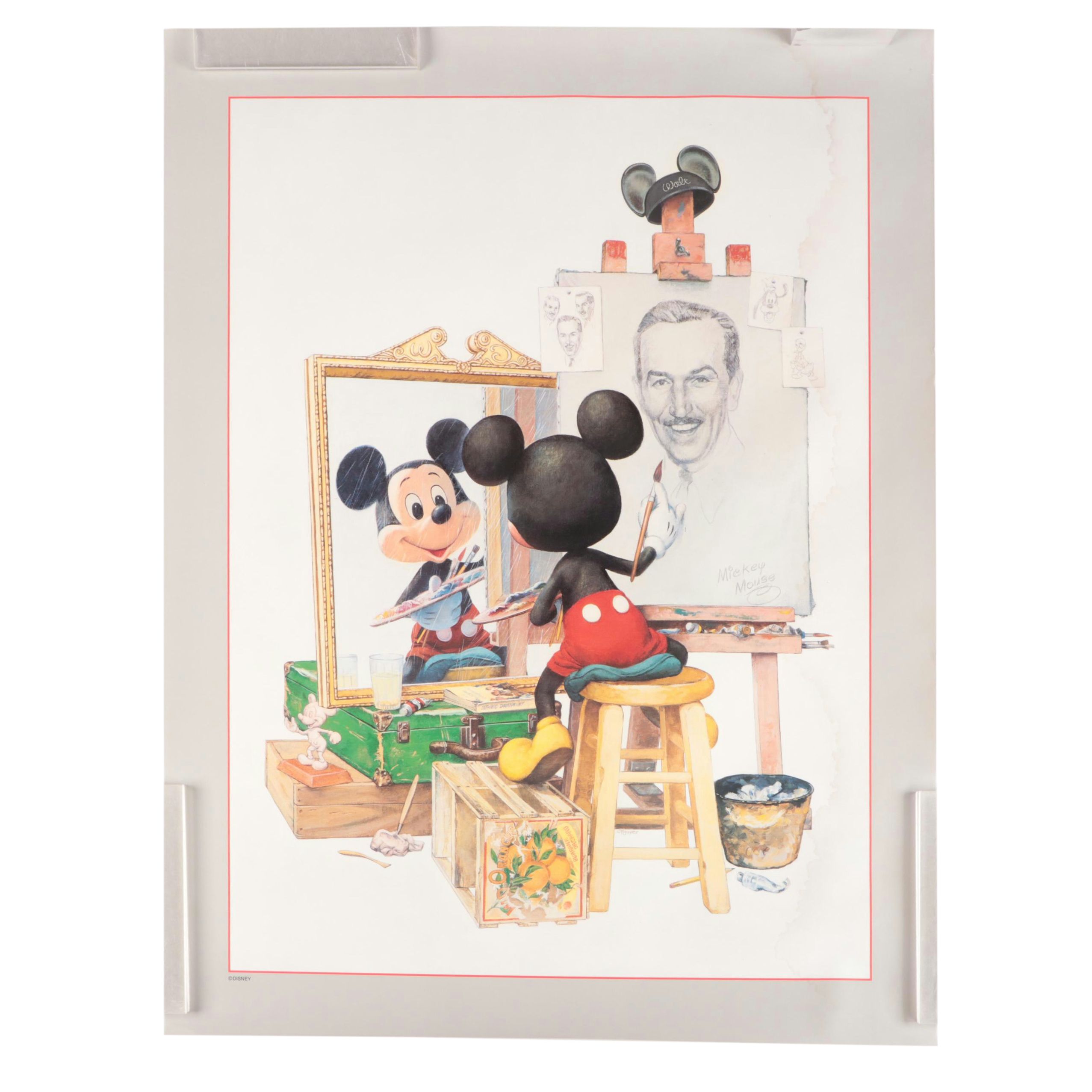 Charles Boyer "Mickey Mouse Self-Portrait" Lithograph Poster