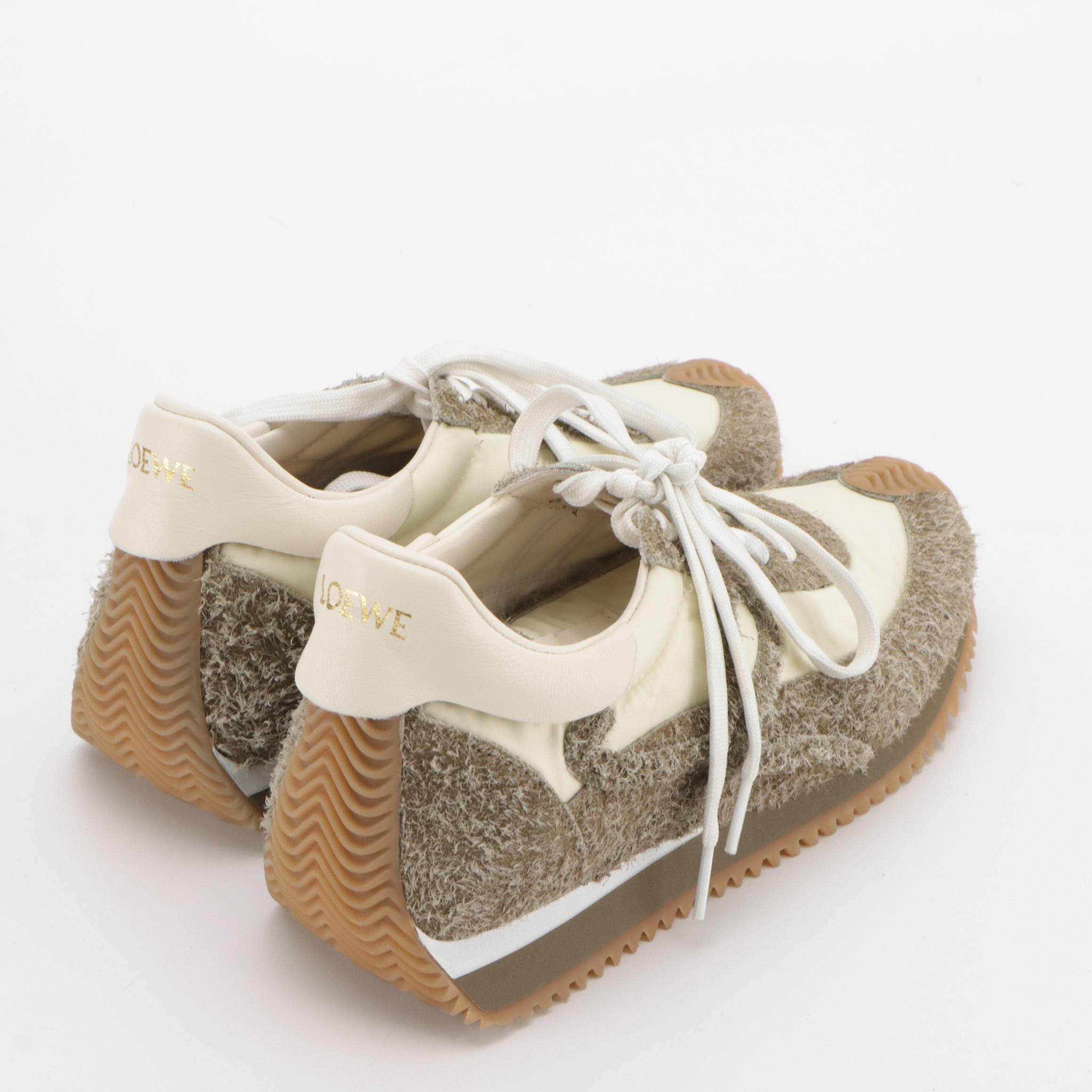 Loewe Flow Runner Sneakers in Khaki Brushed Suede
