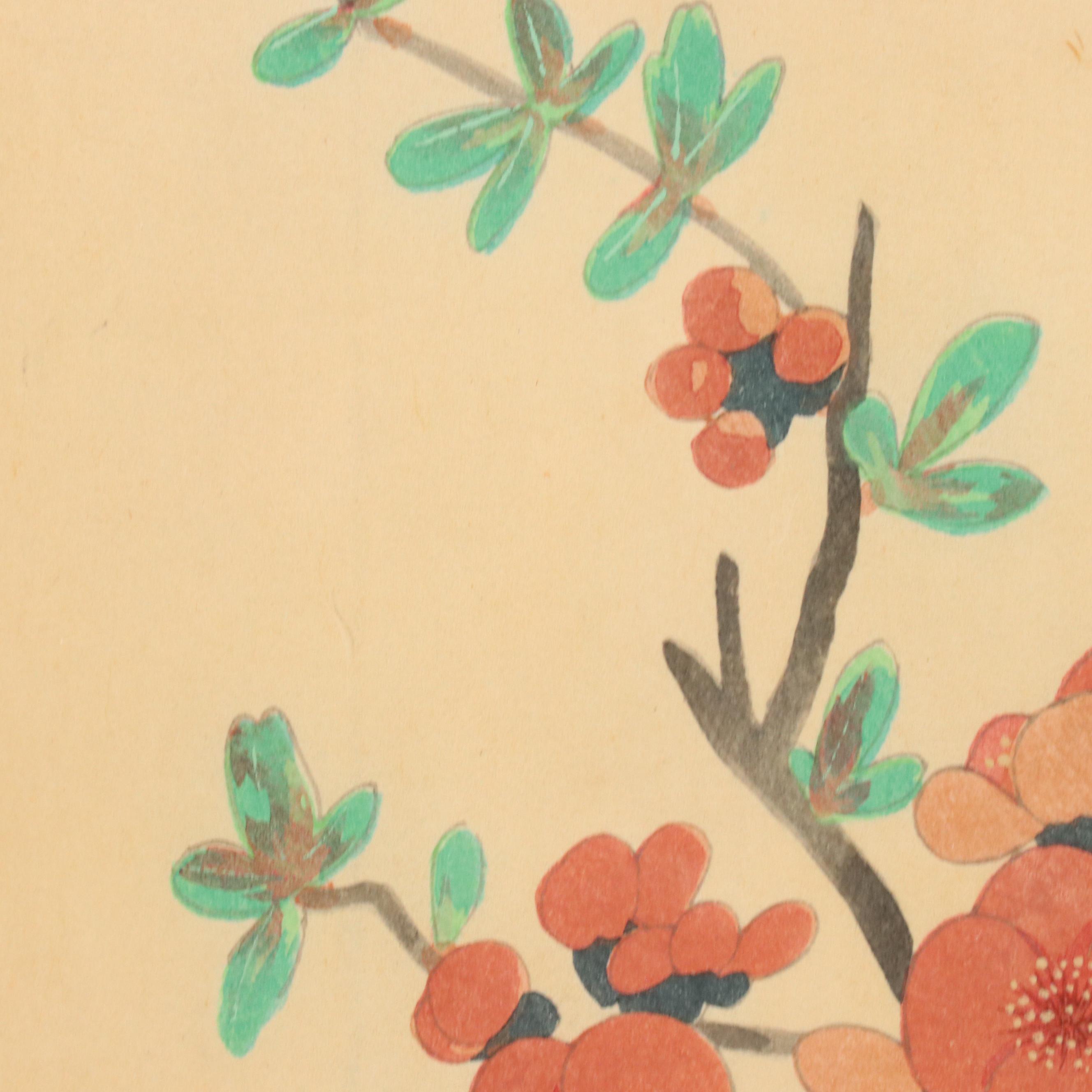 Woodblock After Bakufu Ono of Floral Still Life, Mid-20th Century