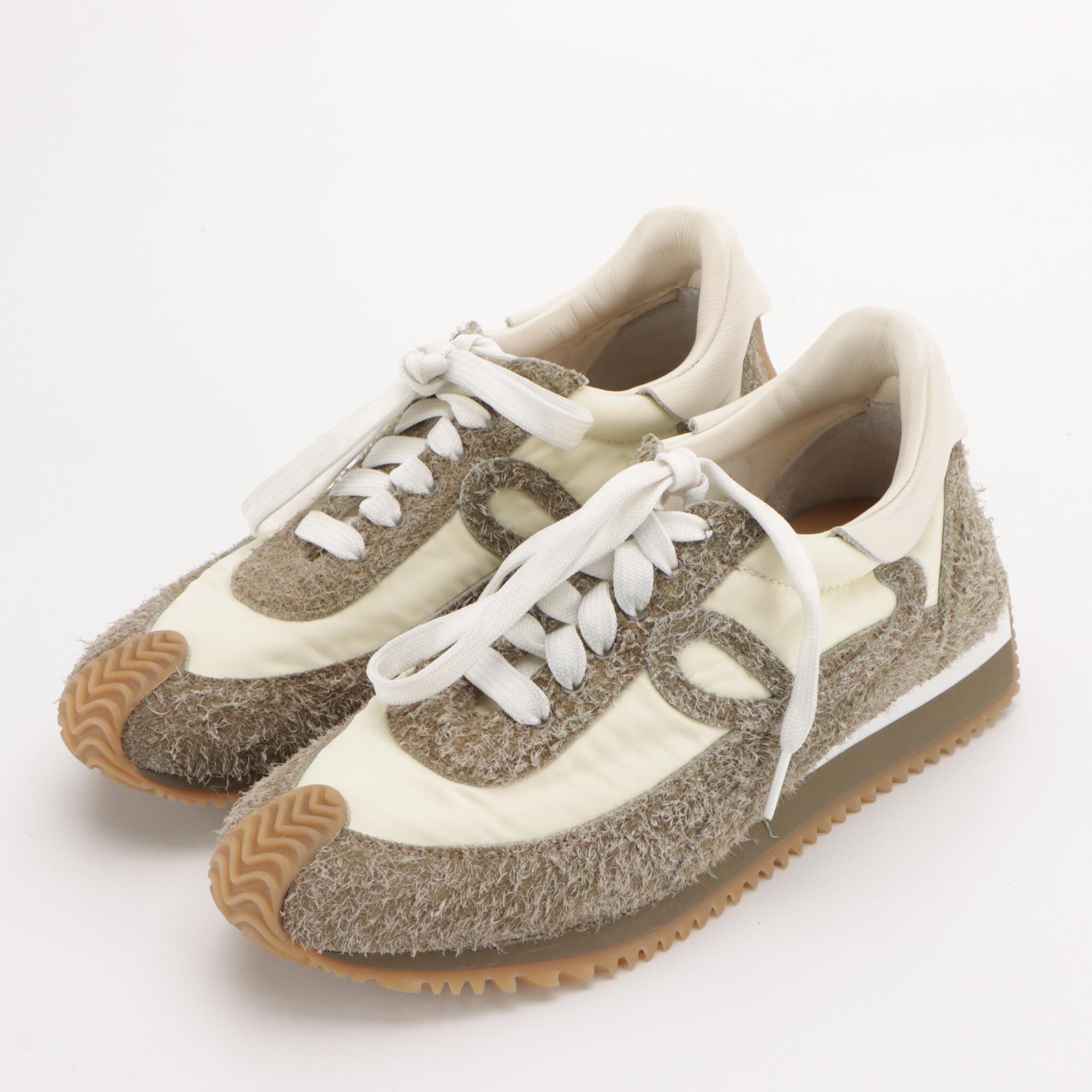 Loewe Flow Runner Sneakers in Khaki Brushed Suede
