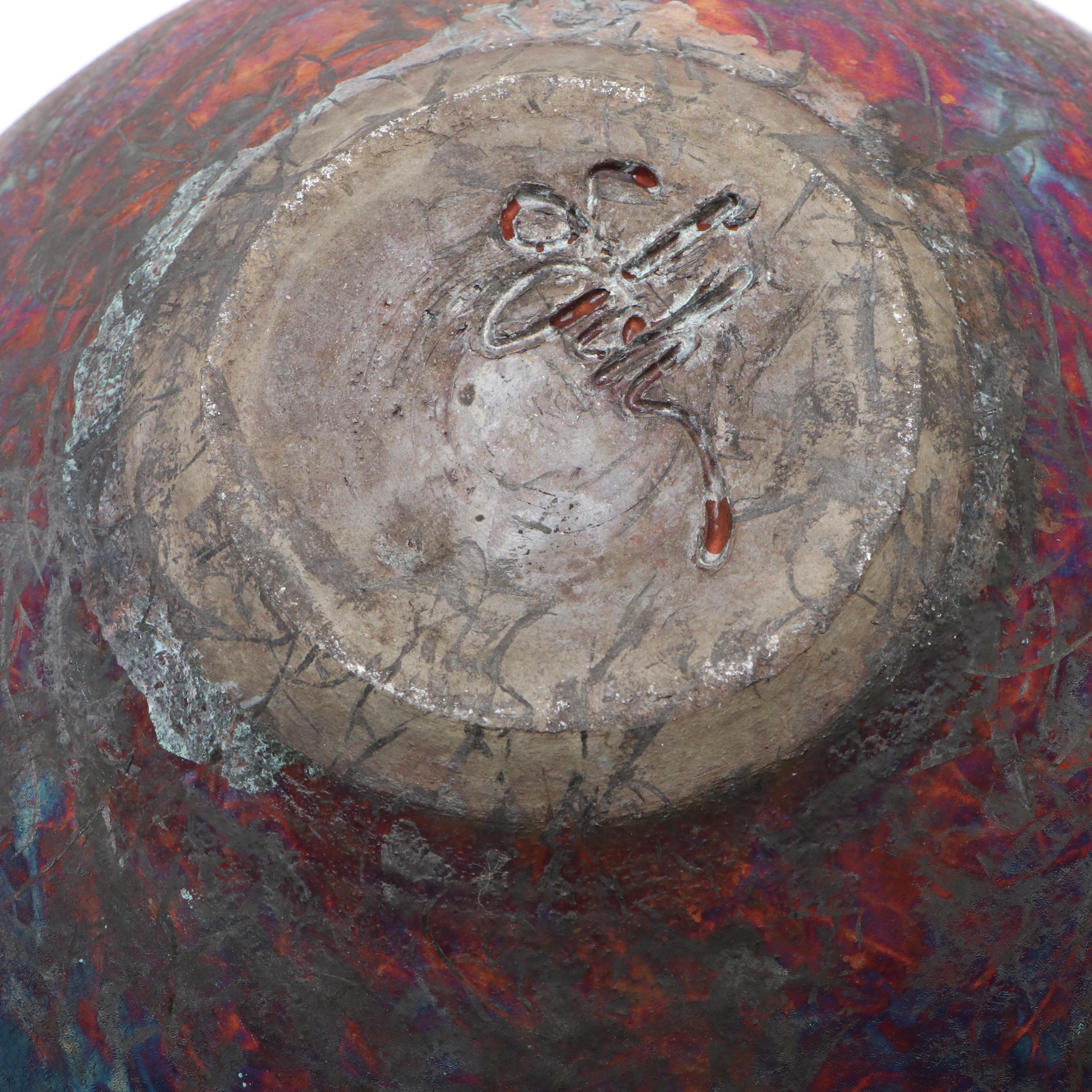 Artist Signed Raku Art Pottery Vases