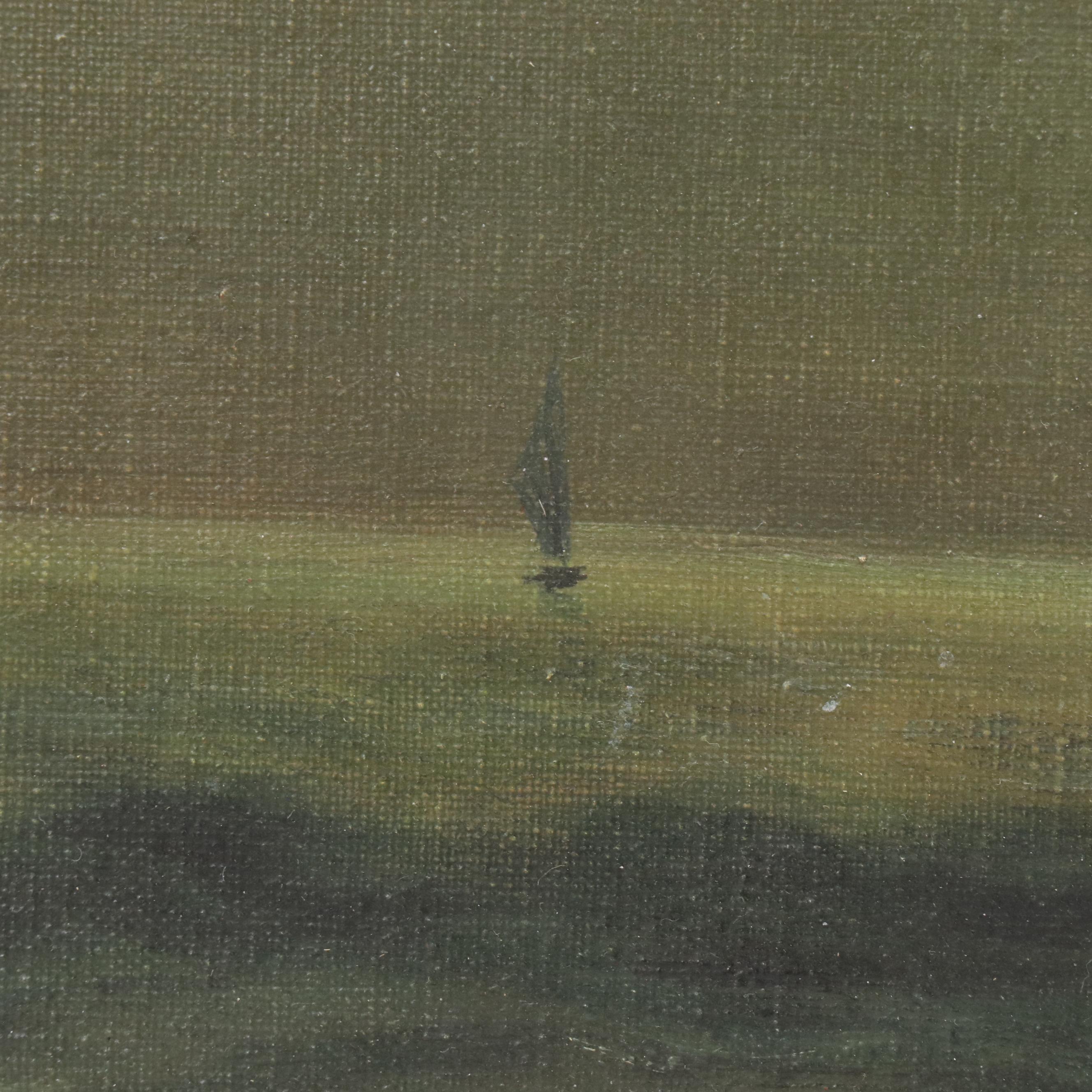 Maritime Oil Painting of Sailing Ships, 19th Century