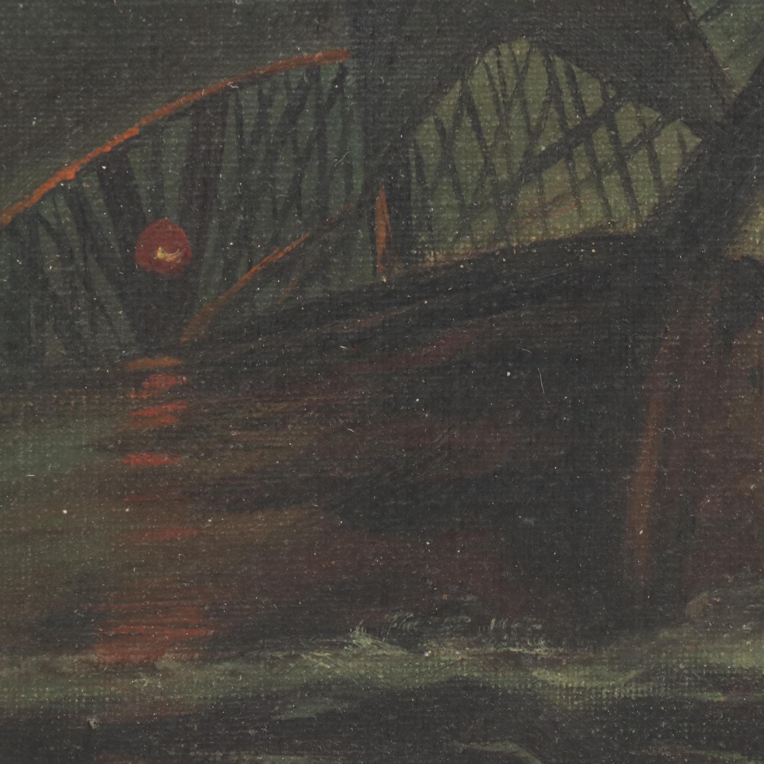 Maritime Oil Painting of Sailing Ships, 19th Century