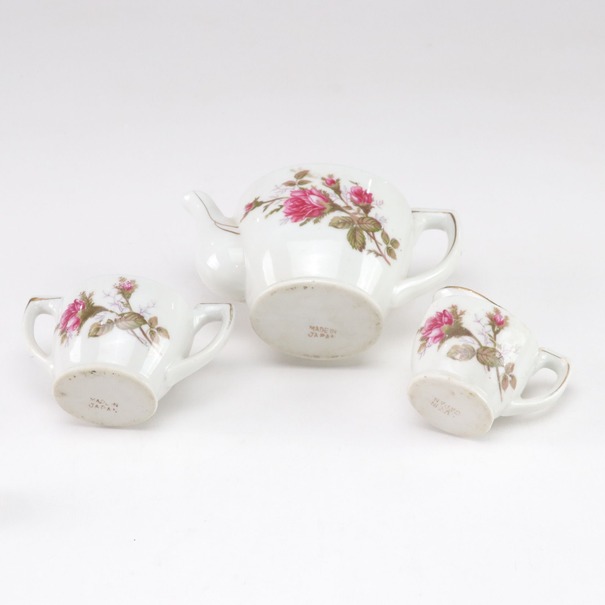 Japanese "Moss Rose" Porcelain Child's Tea Set