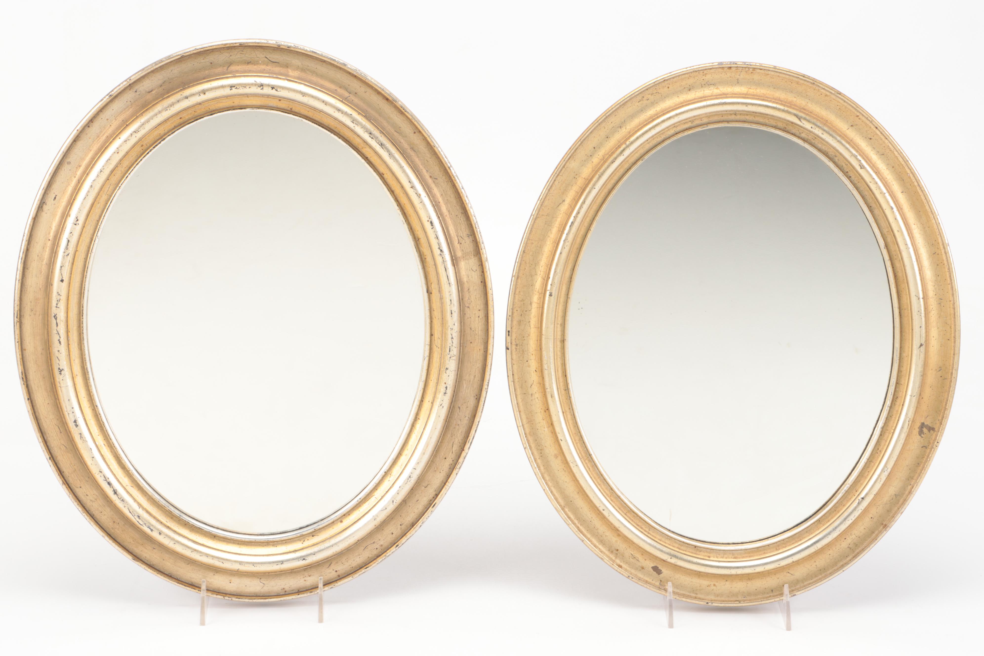 Borghese  with Other Oval Giltwood Hanging Mirrors, Mid-20th Century