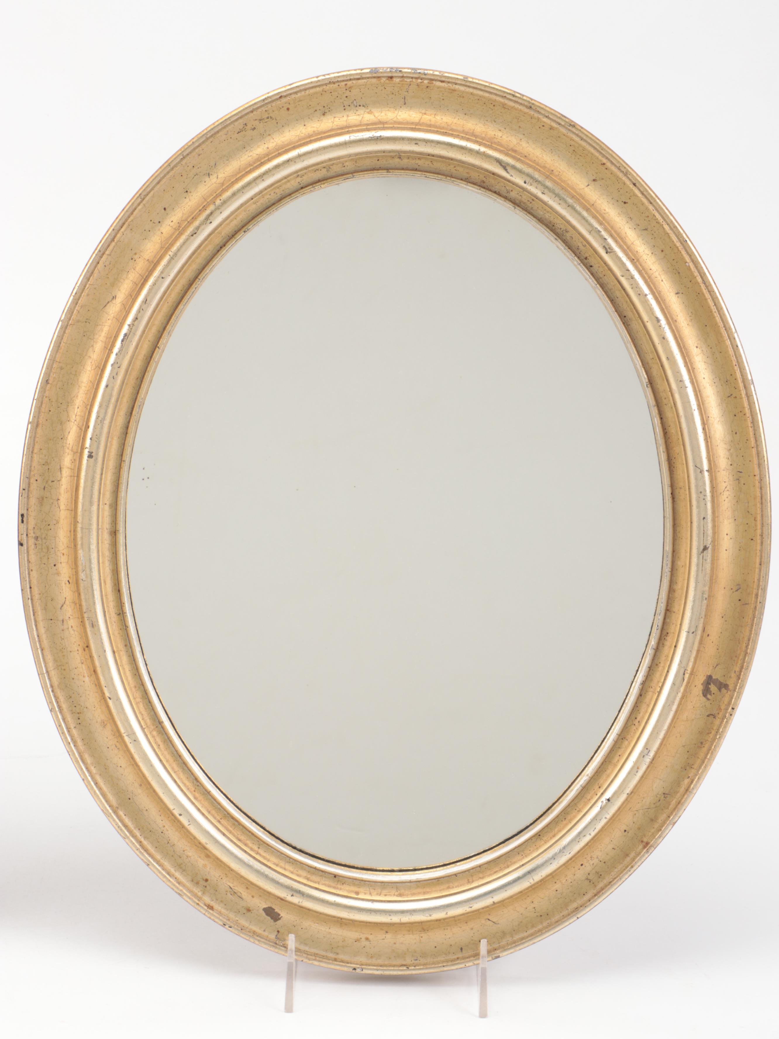 Borghese  with Other Oval Giltwood Hanging Mirrors, Mid-20th Century