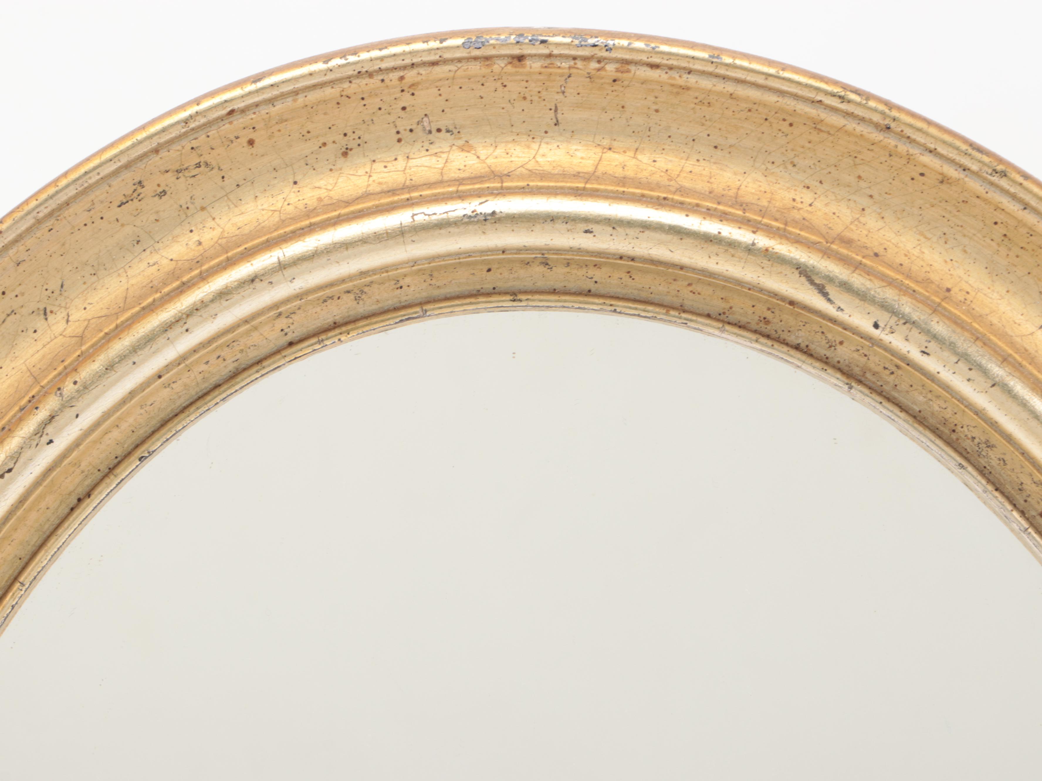 Borghese  with Other Oval Giltwood Hanging Mirrors, Mid-20th Century