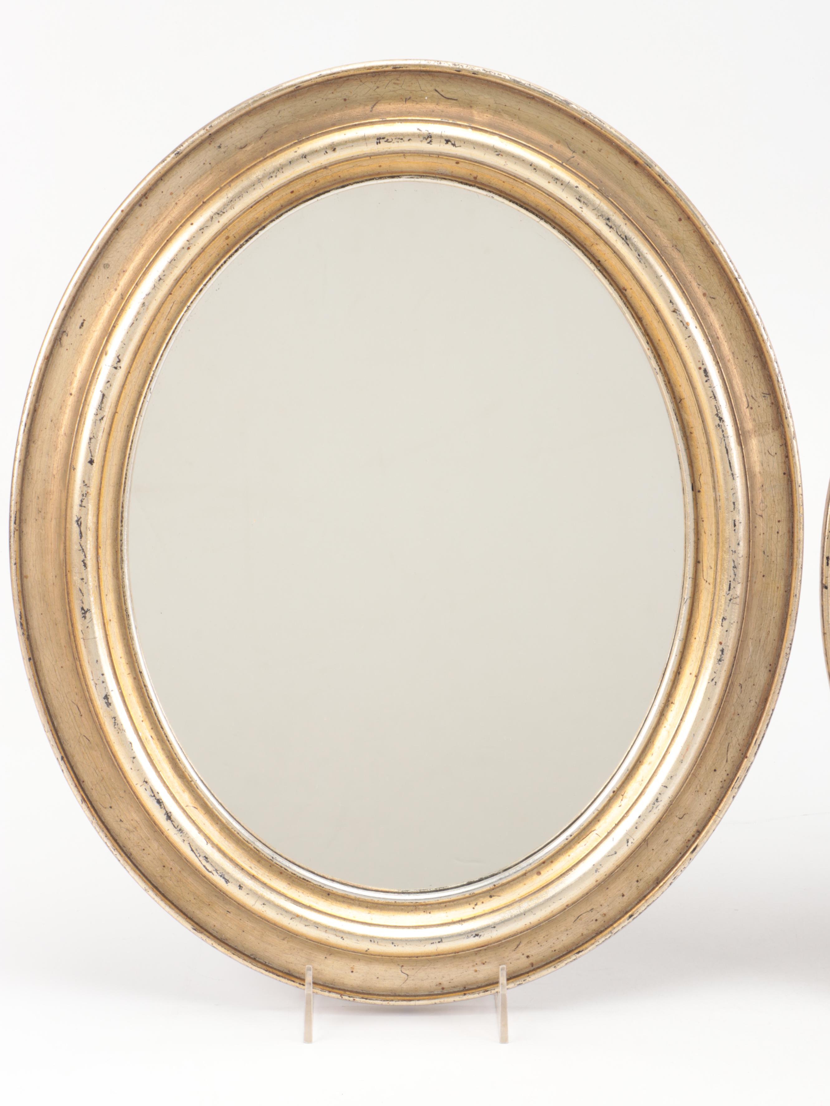 Borghese  with Other Oval Giltwood Hanging Mirrors, Mid-20th Century