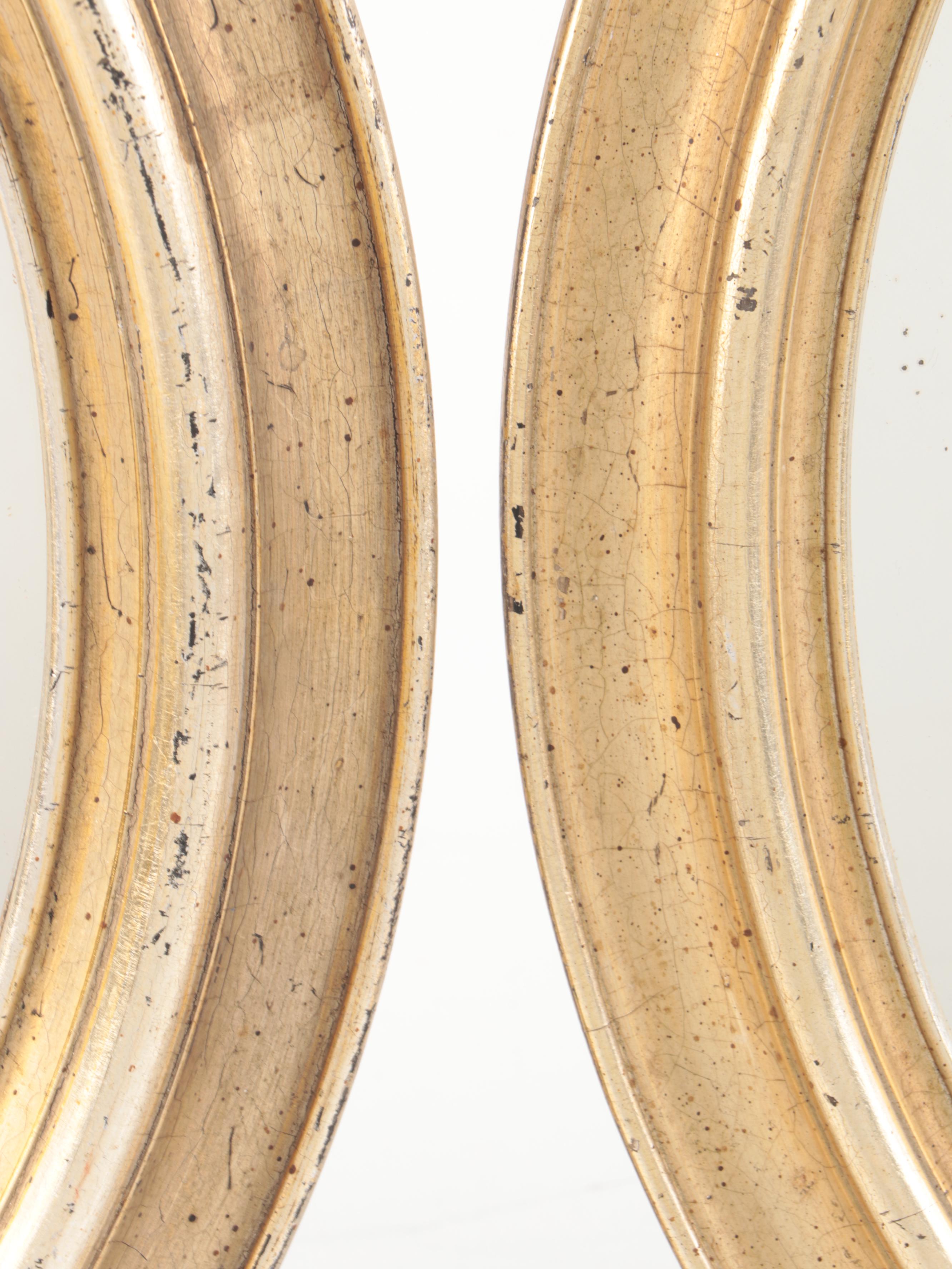 Borghese  with Other Oval Giltwood Hanging Mirrors, Mid-20th Century