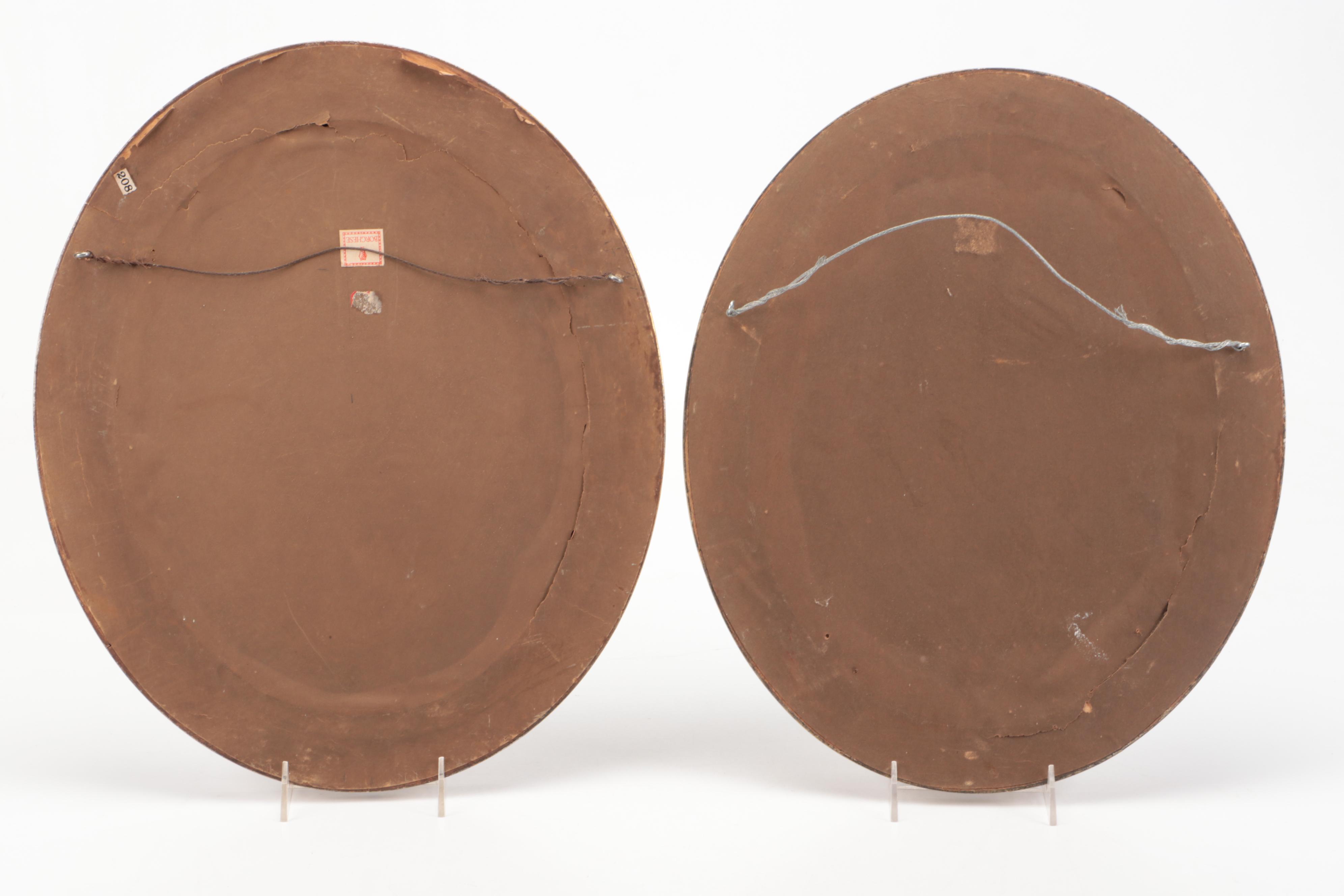 Borghese  with Other Oval Giltwood Hanging Mirrors, Mid-20th Century