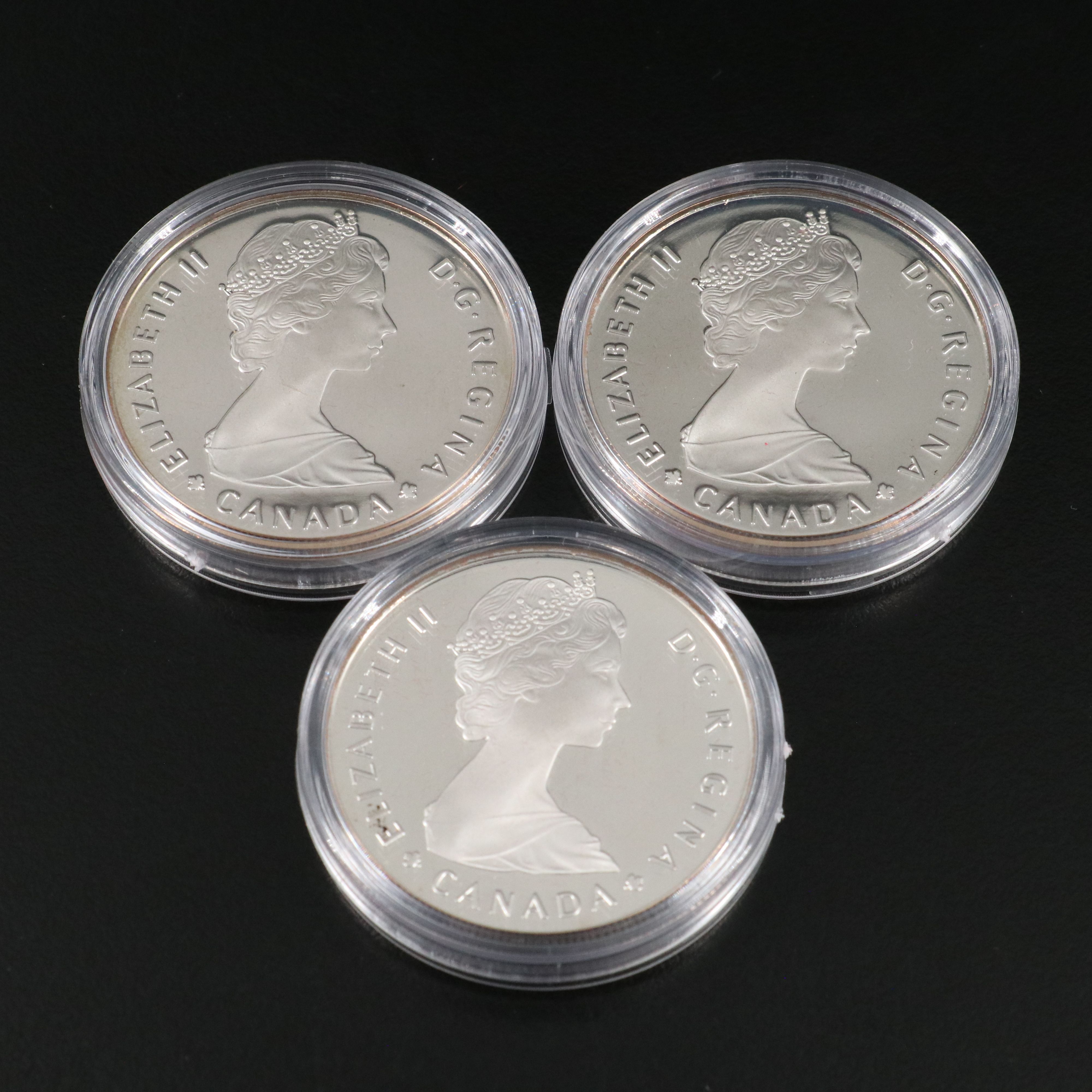 Five 1985 Canada Silver Proof Commemorative Dollars