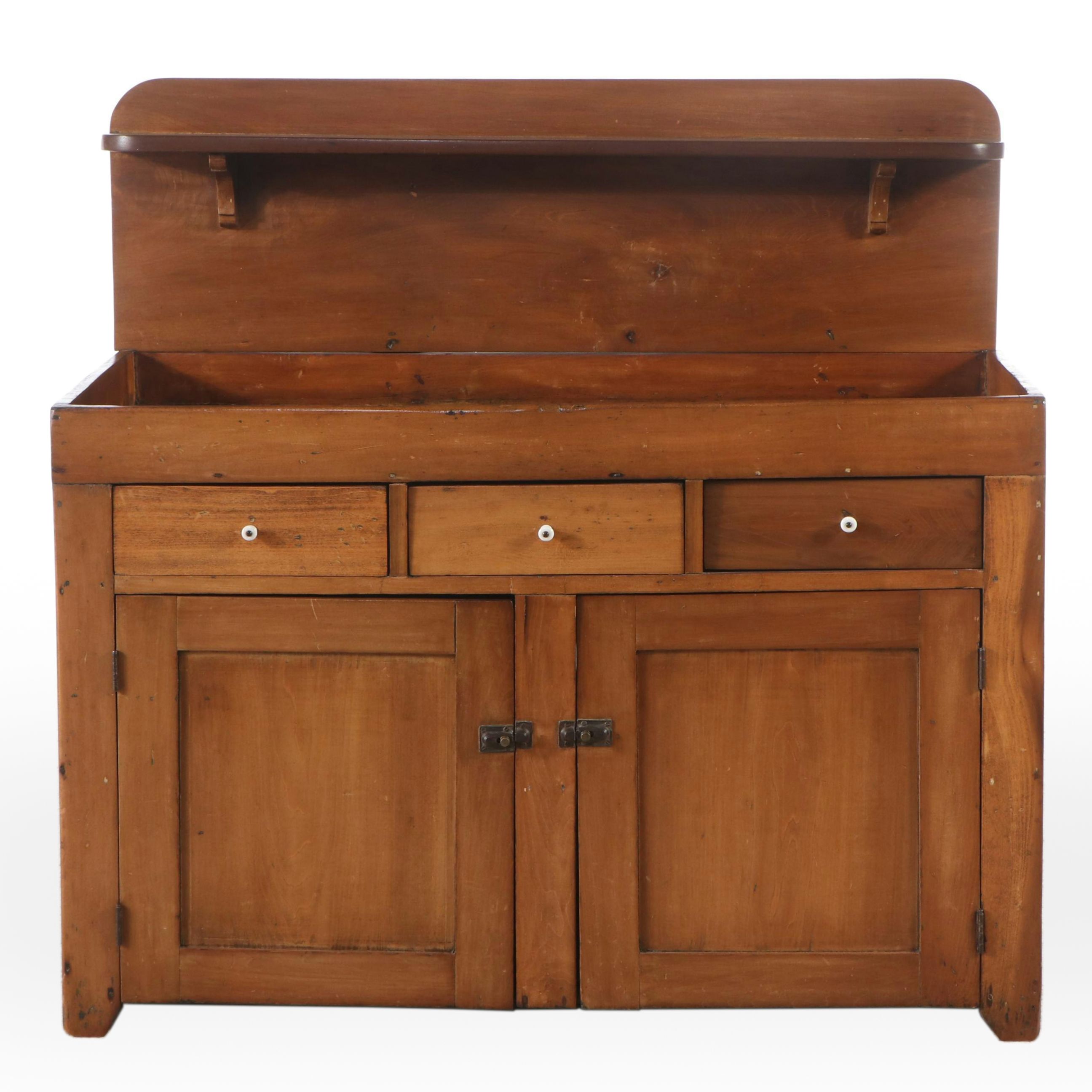 American Primitive Style Wood Dry Sink