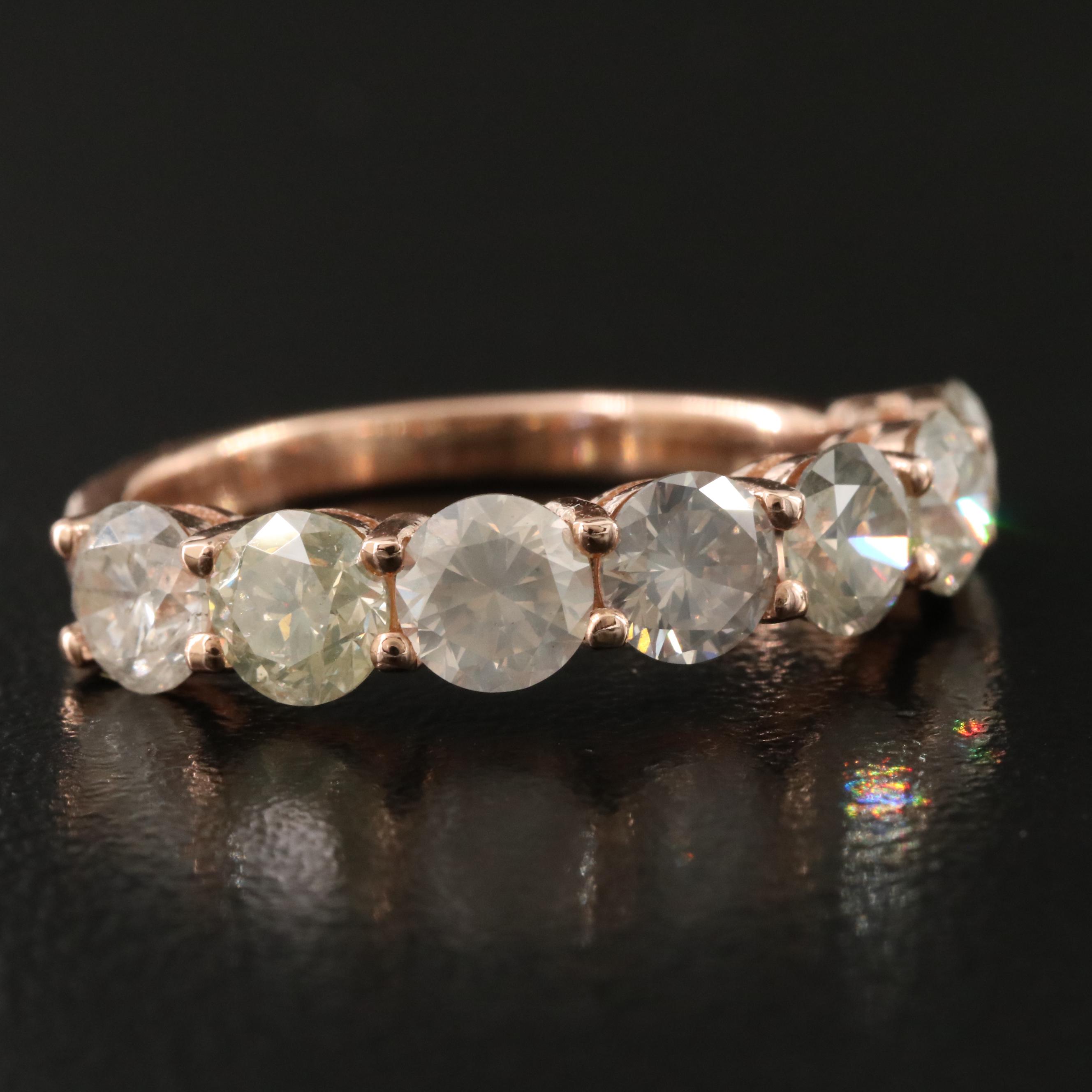 14K Rose Gold 3.10 CTW Fancy Color Diamond Ring with IGI Report