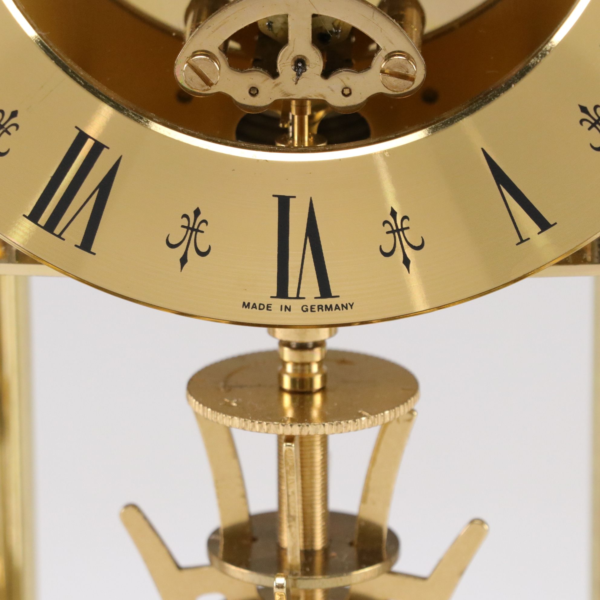 German Elgin S. Haller Anniversary Mantel Clock With Glass Cloche