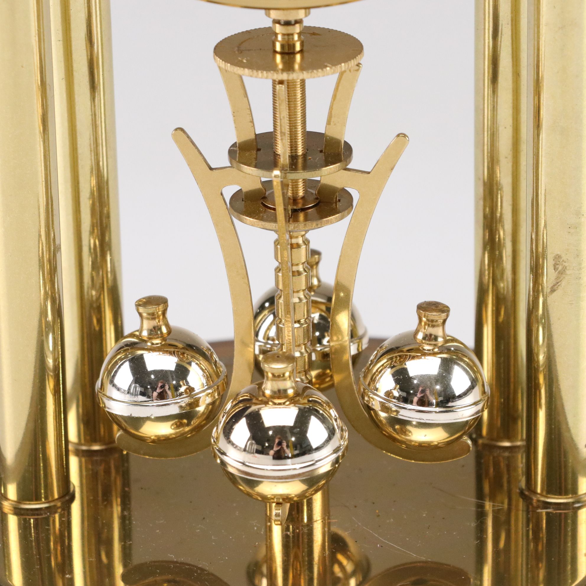 German Elgin S. Haller Anniversary Mantel Clock With Glass Cloche