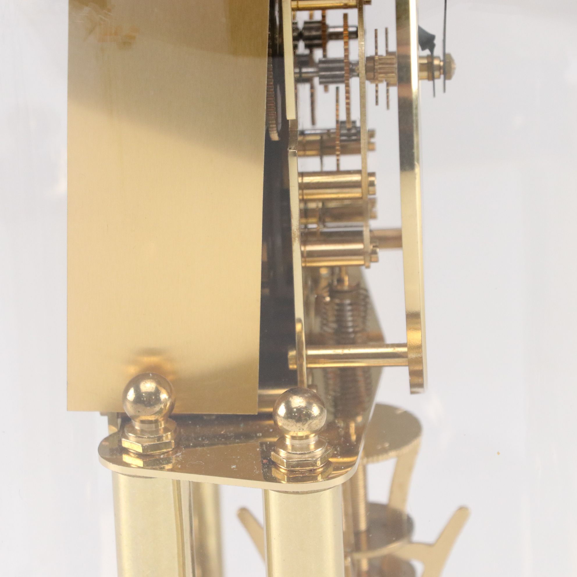 German Elgin S. Haller Anniversary Mantel Clock With Glass Cloche