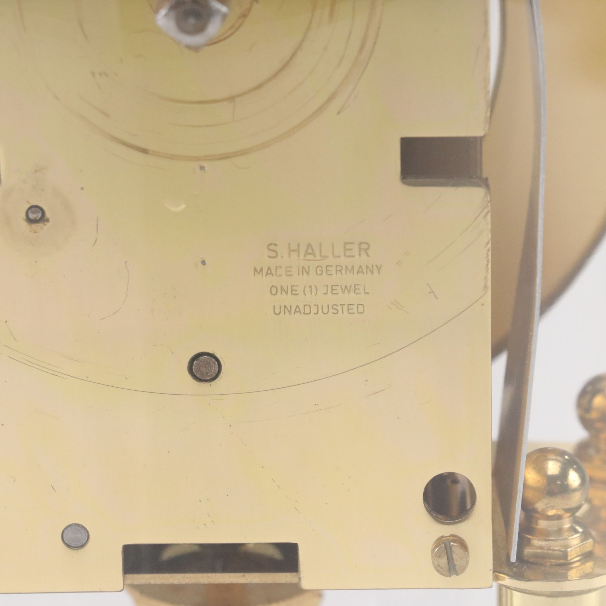 German Elgin S. Haller Anniversary Mantel Clock With Glass Cloche