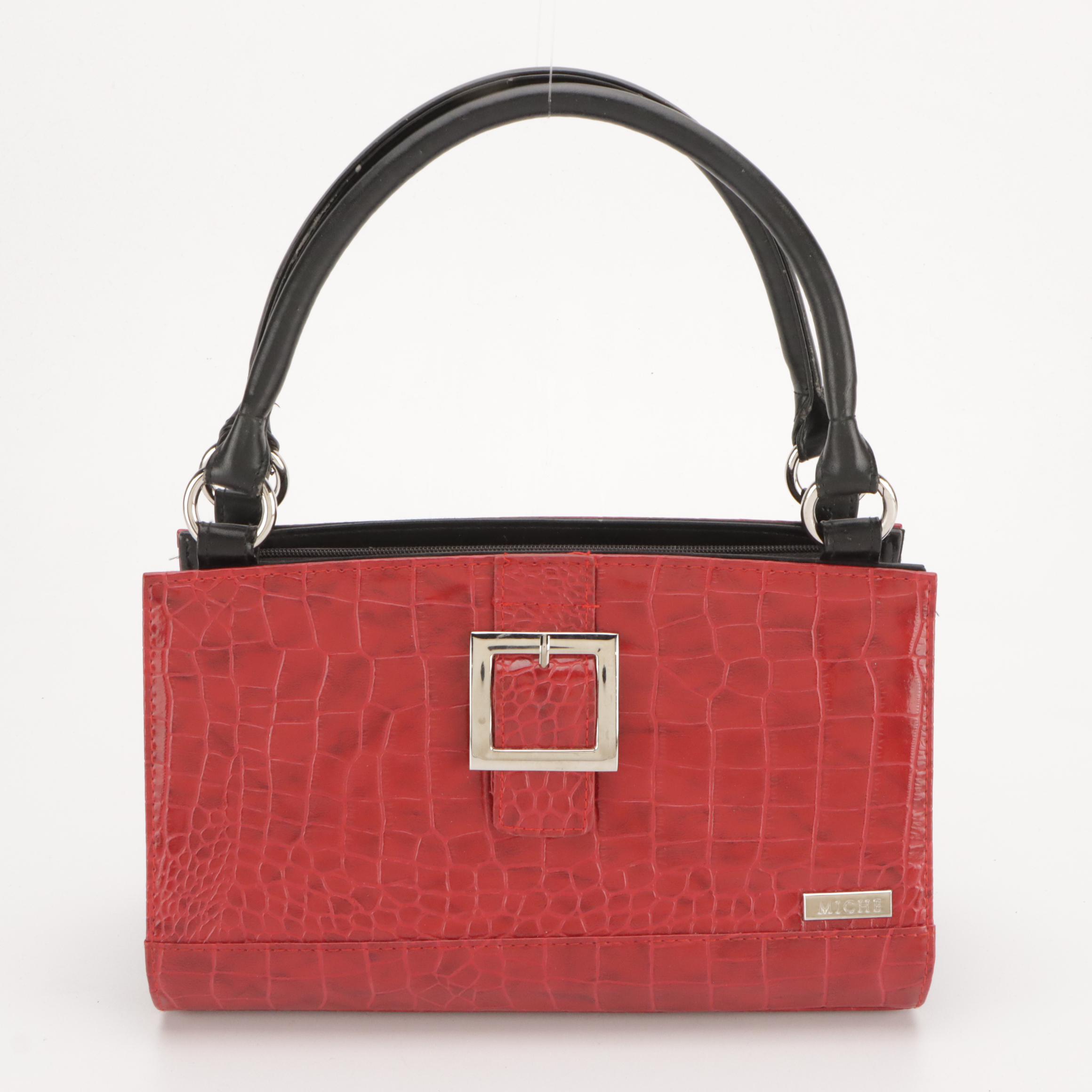 Michael Kors Cindy Dome Two-Way Bag with Miche Croc Embossed Handbag & Clutch