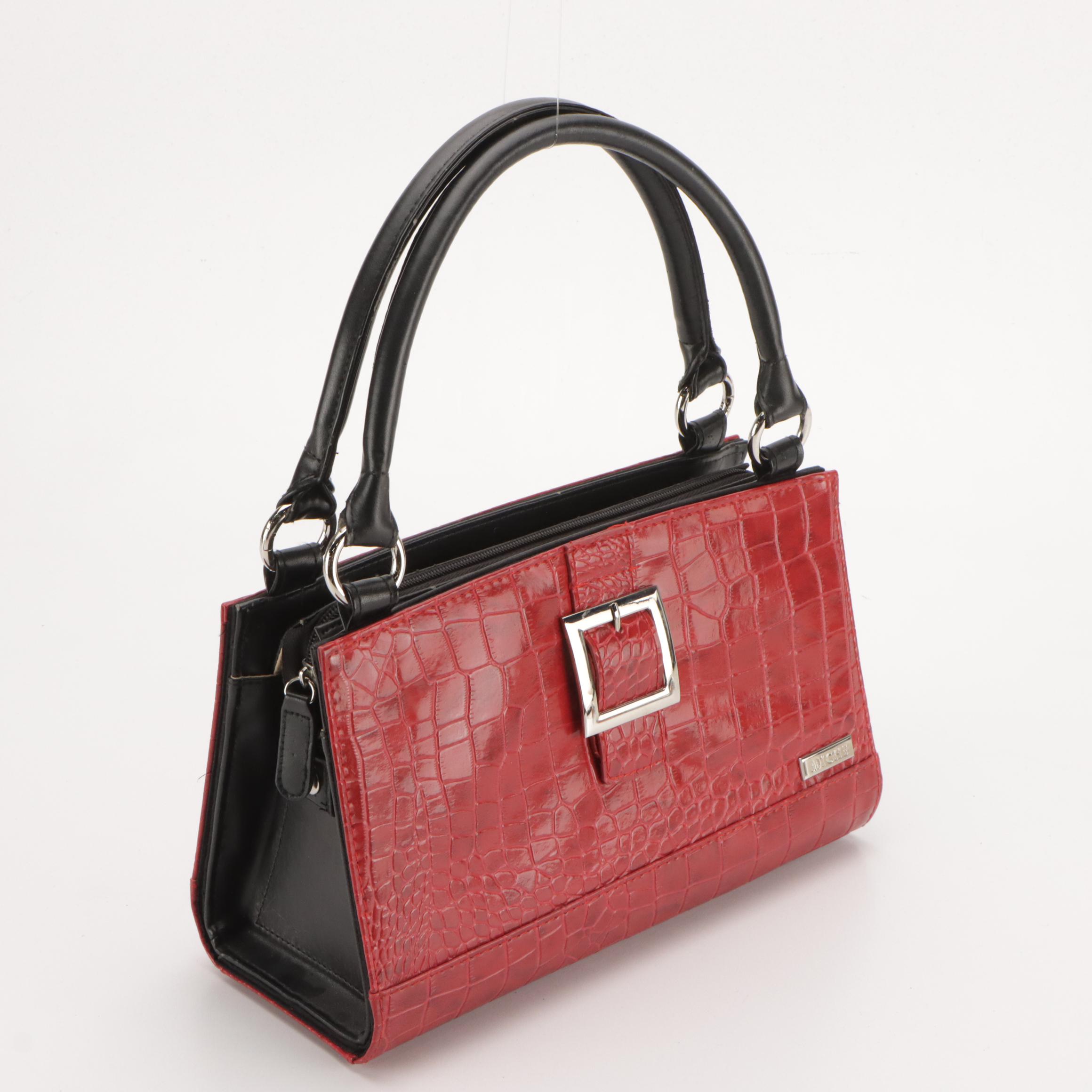 Michael Kors Cindy Dome Two-Way Bag with Miche Croc Embossed Handbag & Clutch