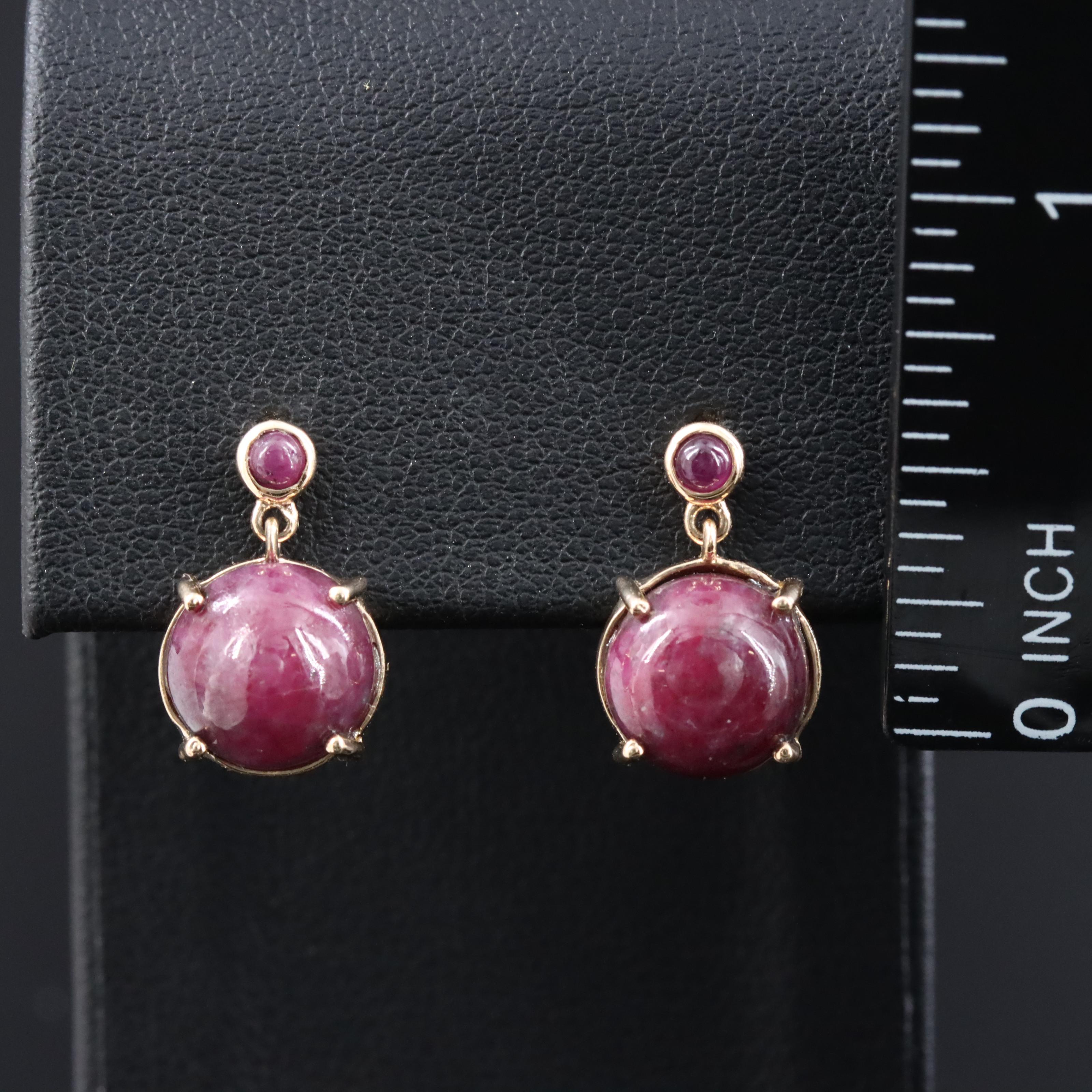 14K Ruby Earrings