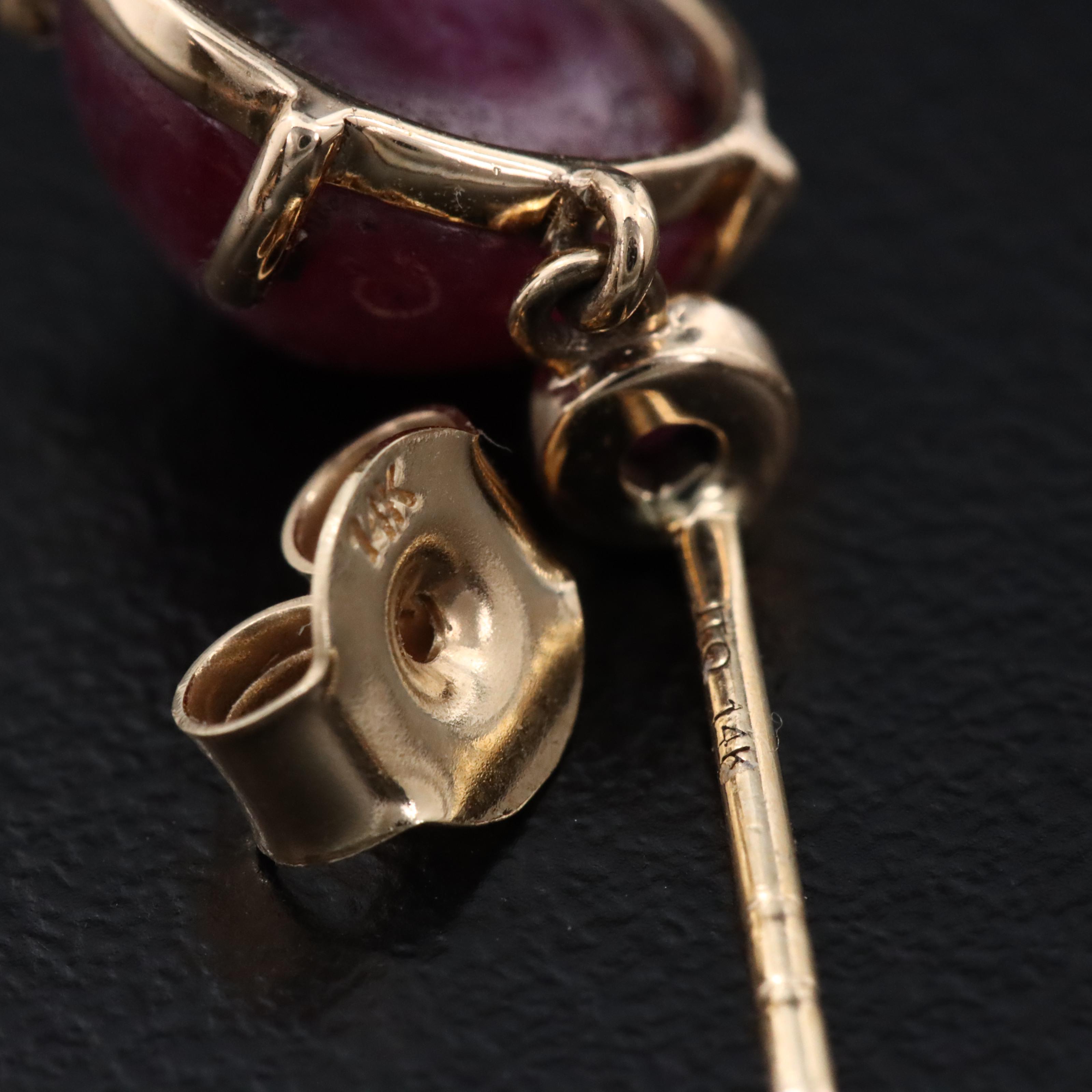 14K Ruby Earrings
