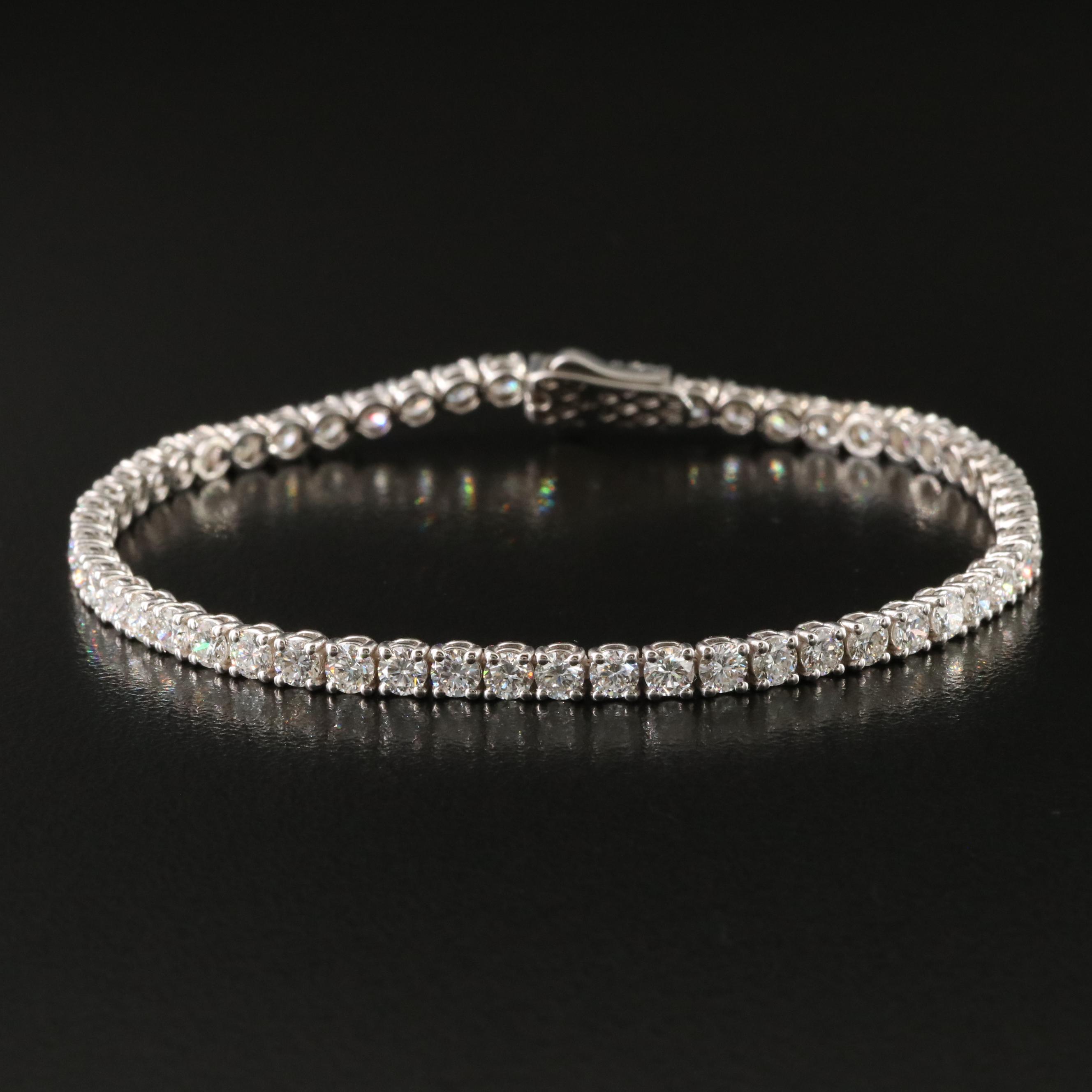 14K 6.02 CTW Lab Grown Diamond Line Bracelet with IGI Report