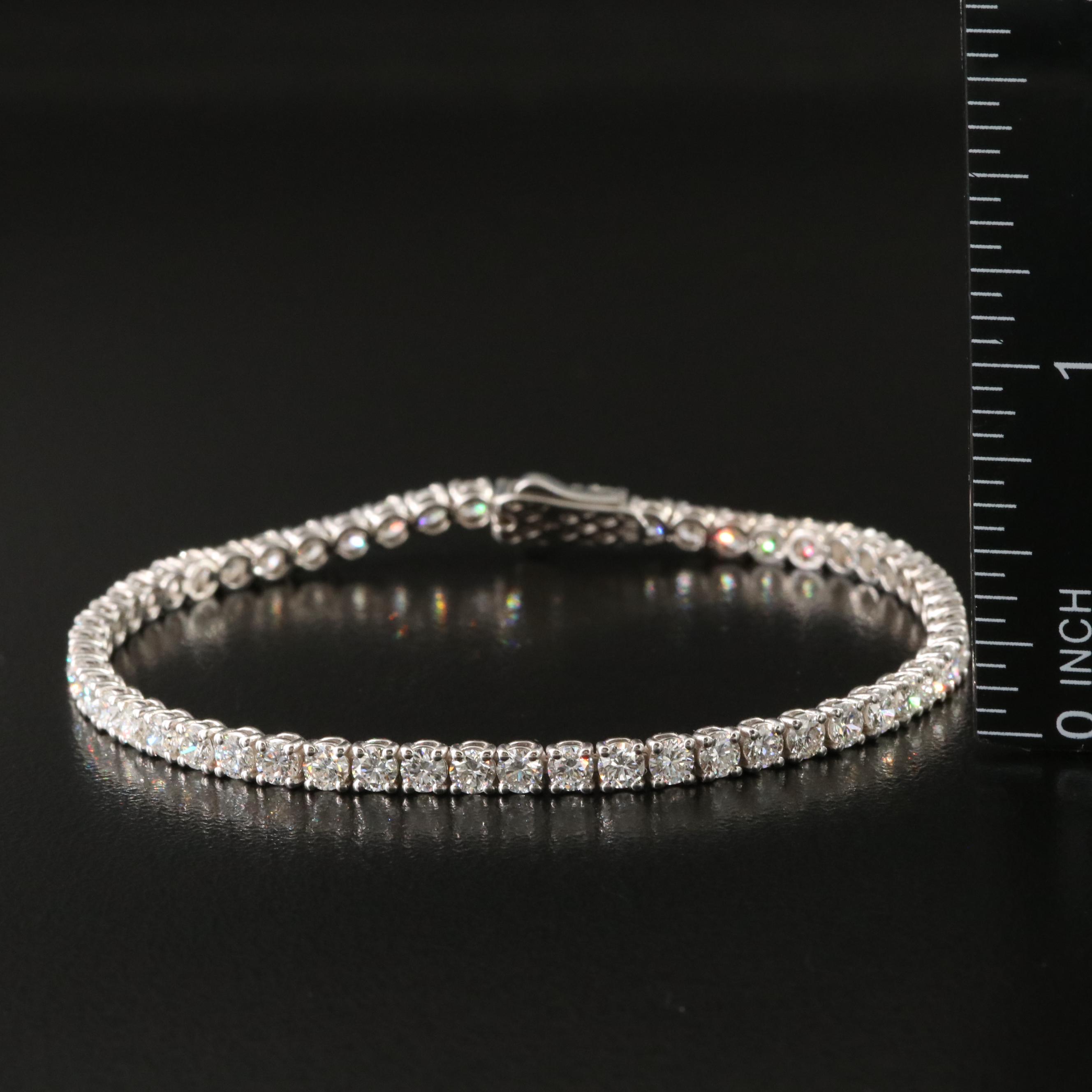 14K 6.02 CTW Lab Grown Diamond Line Bracelet with IGI Report