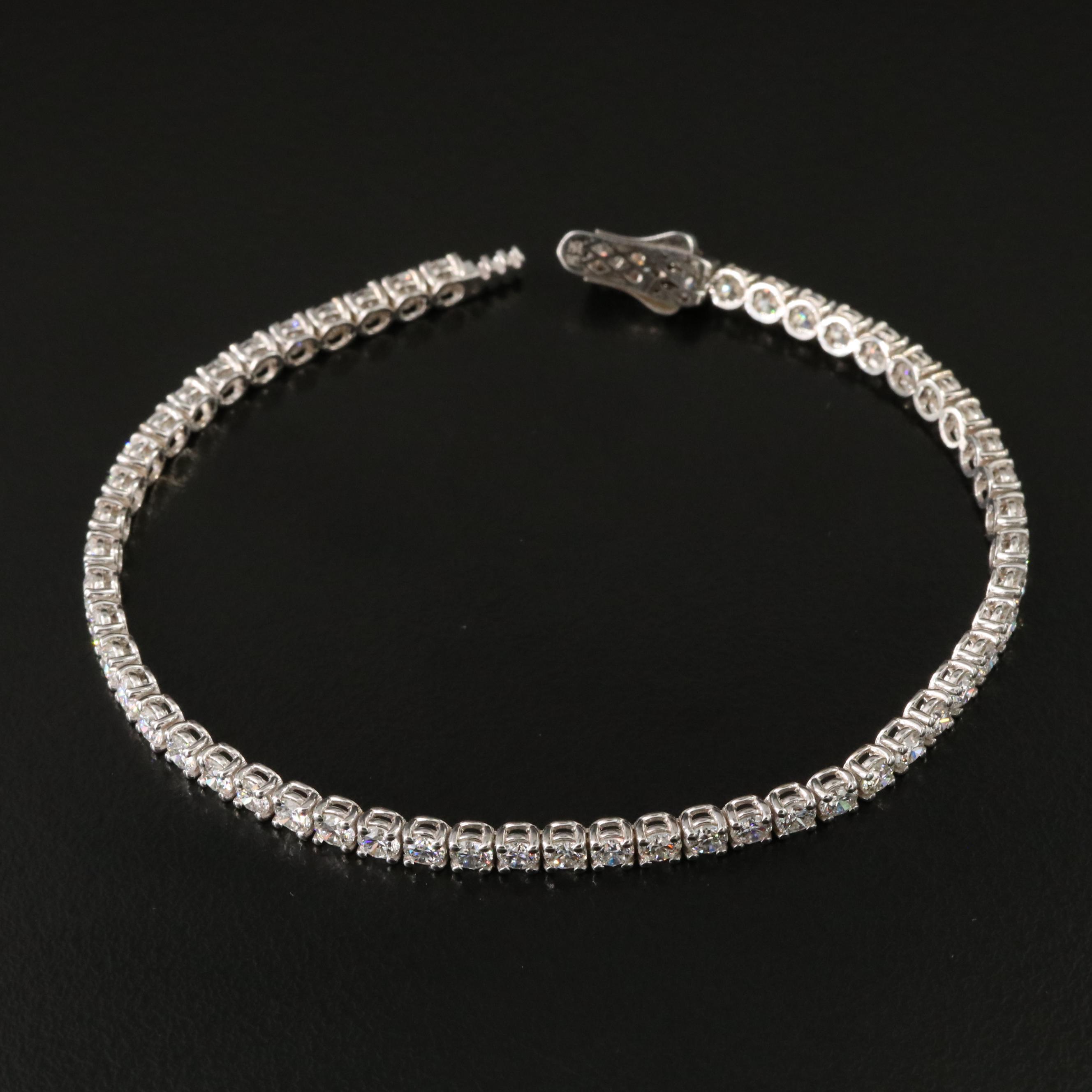 14K 6.02 CTW Lab Grown Diamond Line Bracelet with IGI Report
