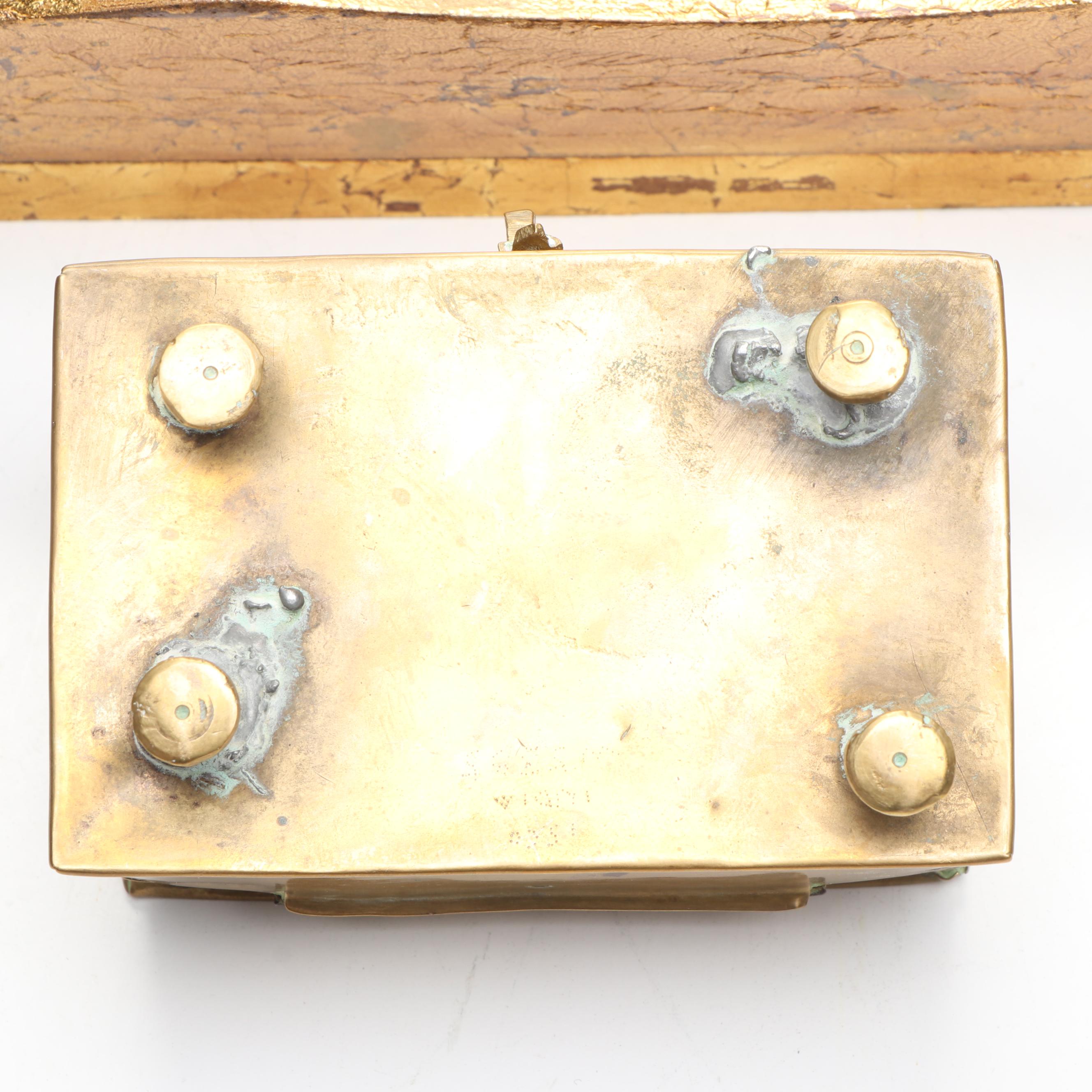 Georgian Style Urn Shaped Shaker with Wooden Tray and Other Brass Decor