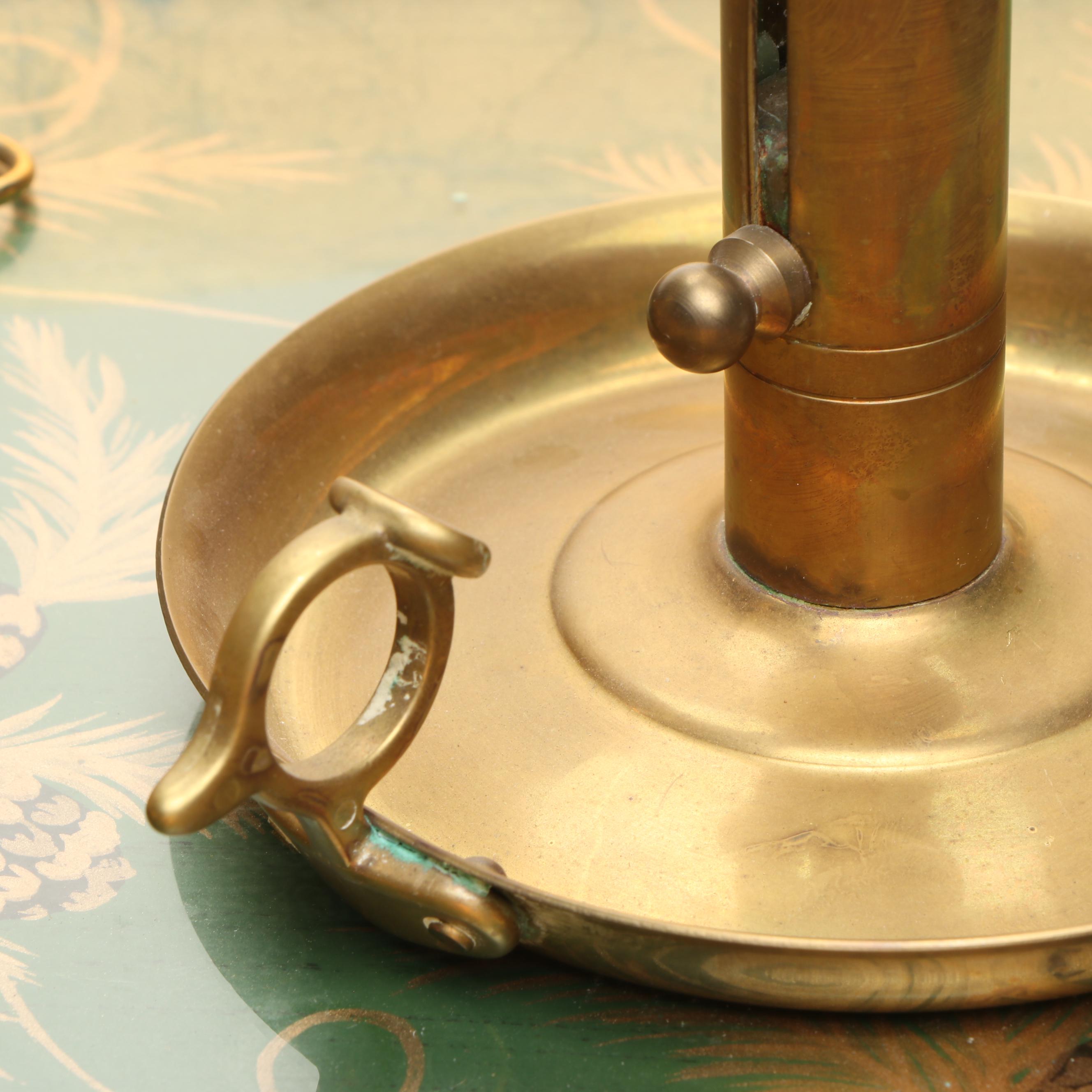 Georgian Style Urn Shaped Shaker with Wooden Tray and Other Brass Decor