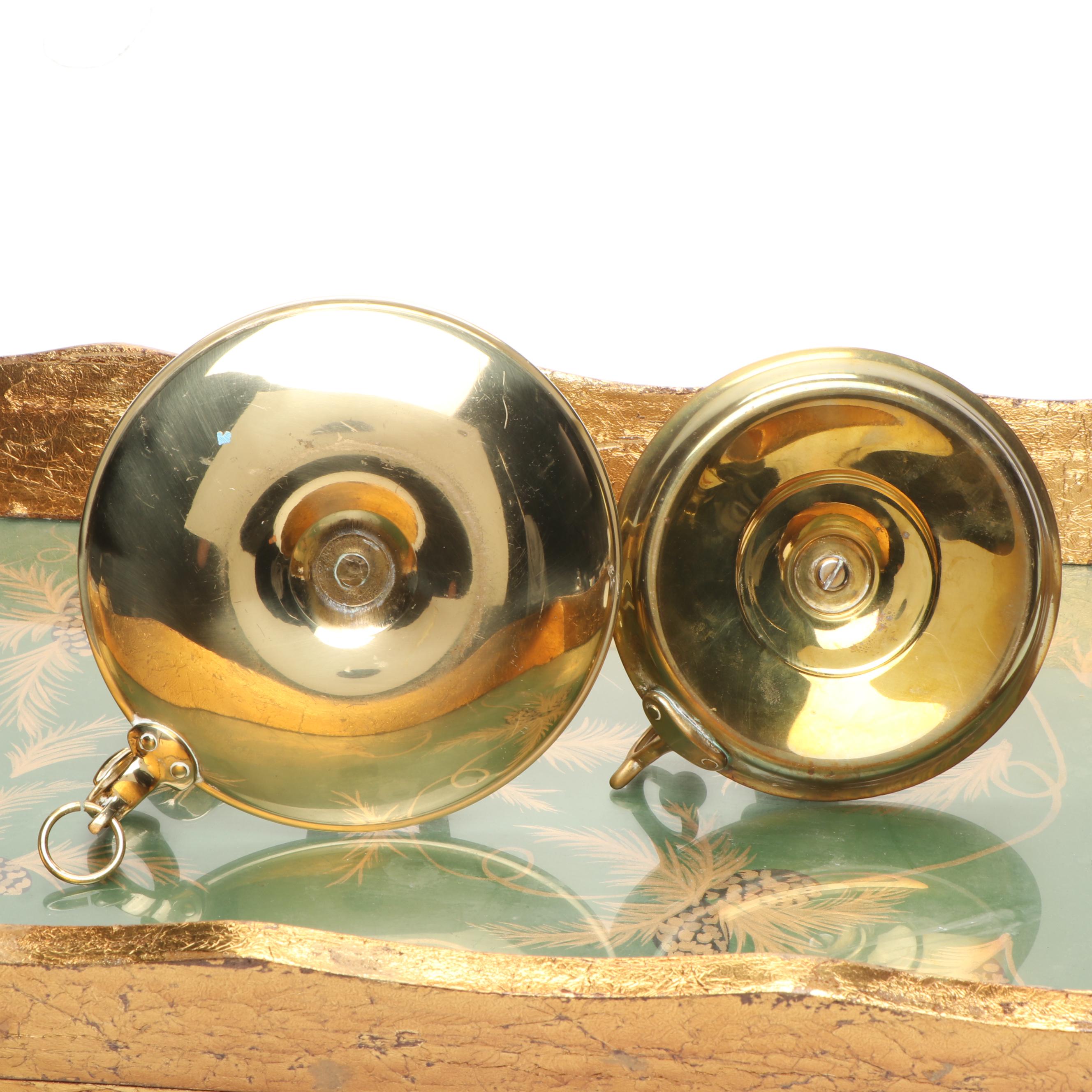 Georgian Style Urn Shaped Shaker with Wooden Tray and Other Brass Decor