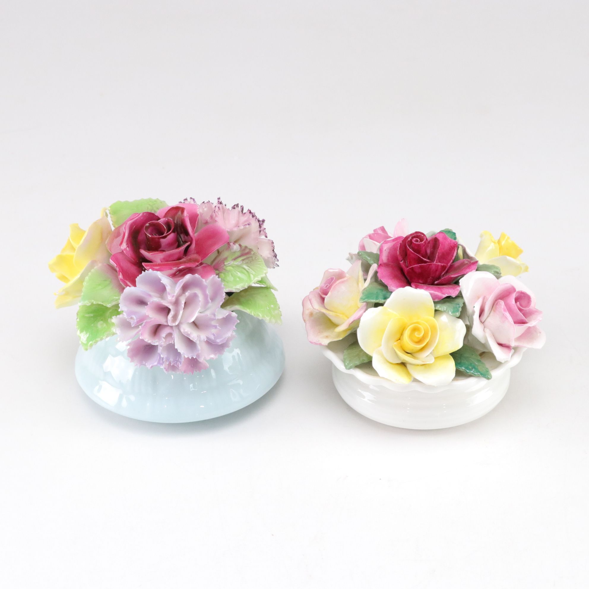 English Staffordshire in Collection of Bone China Rose and Swan Figurines