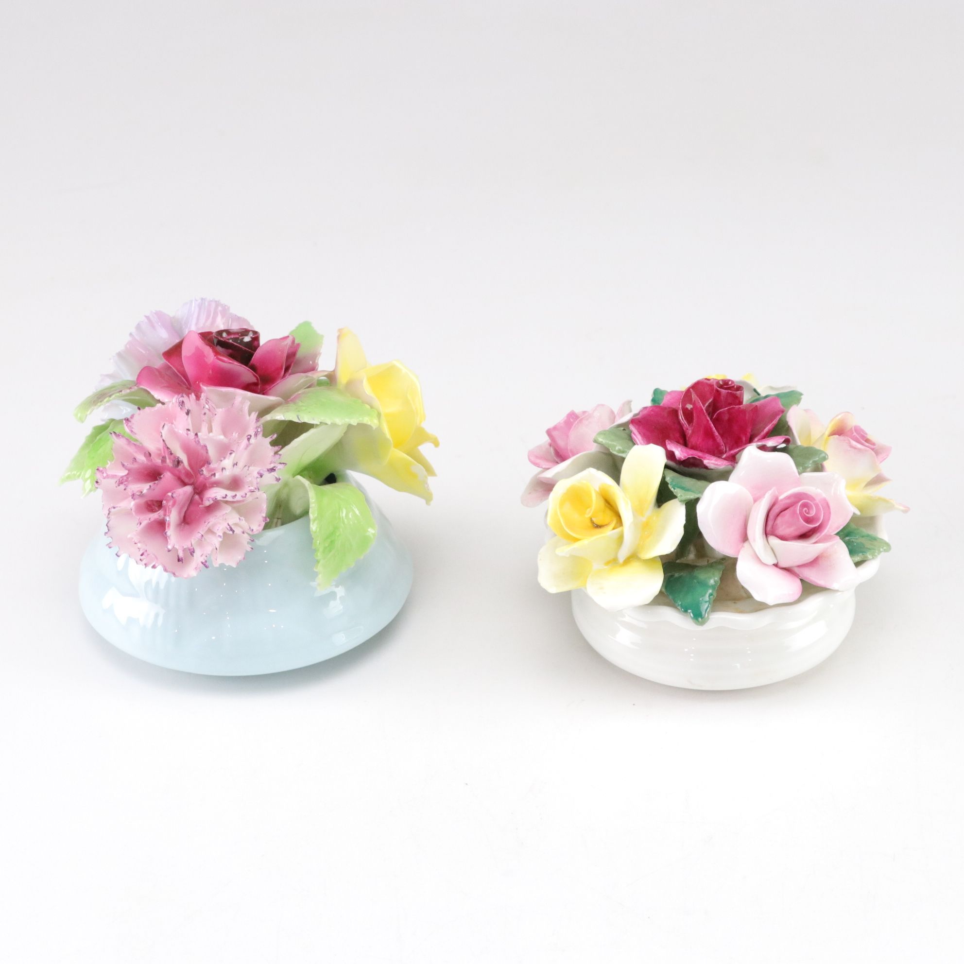 English Staffordshire in Collection of Bone China Rose and Swan Figurines