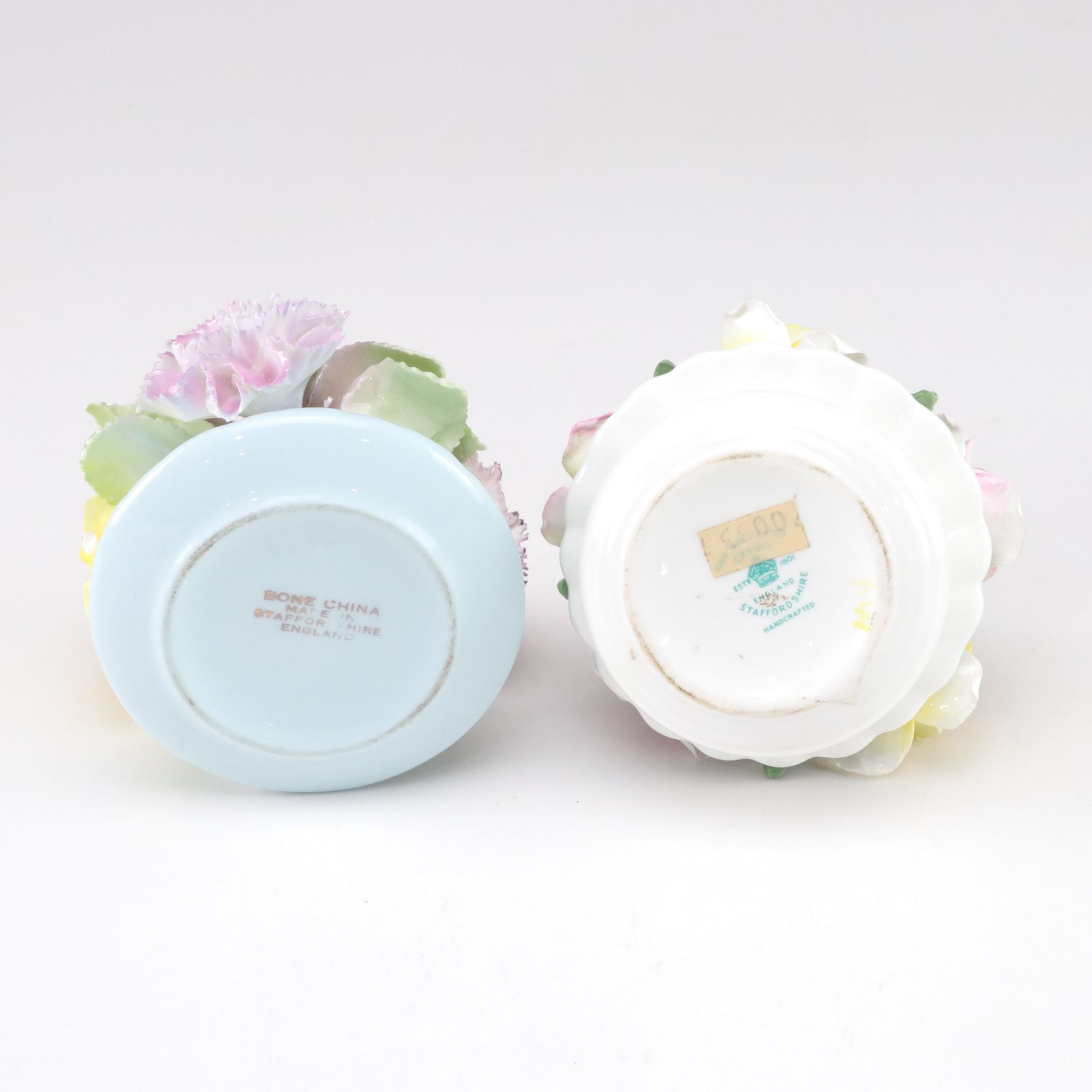 English Staffordshire in Collection of Bone China Rose and Swan Figurines