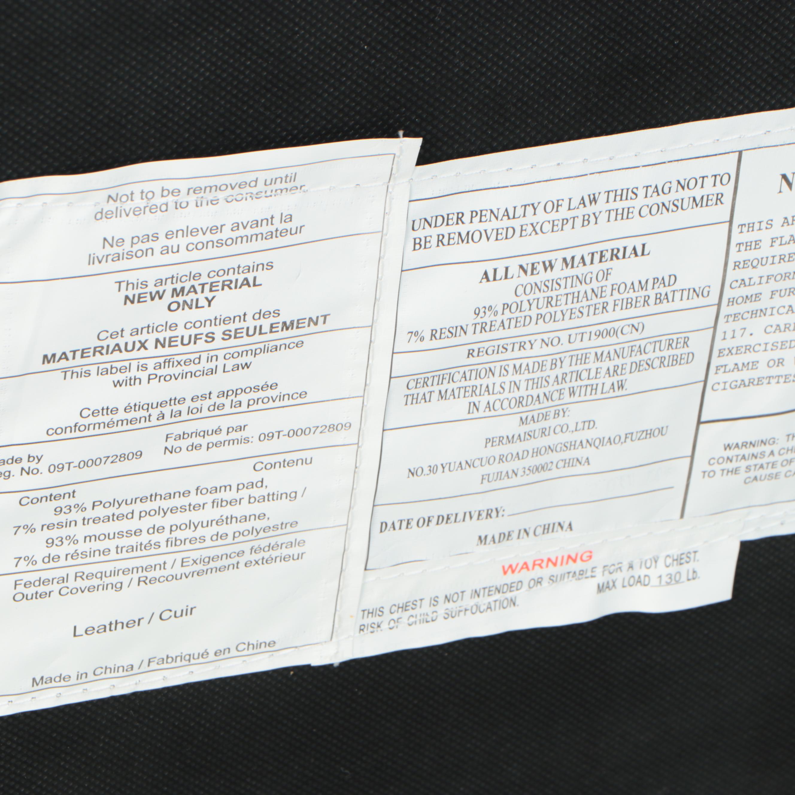 Tufted Faux Leather Storage Bench