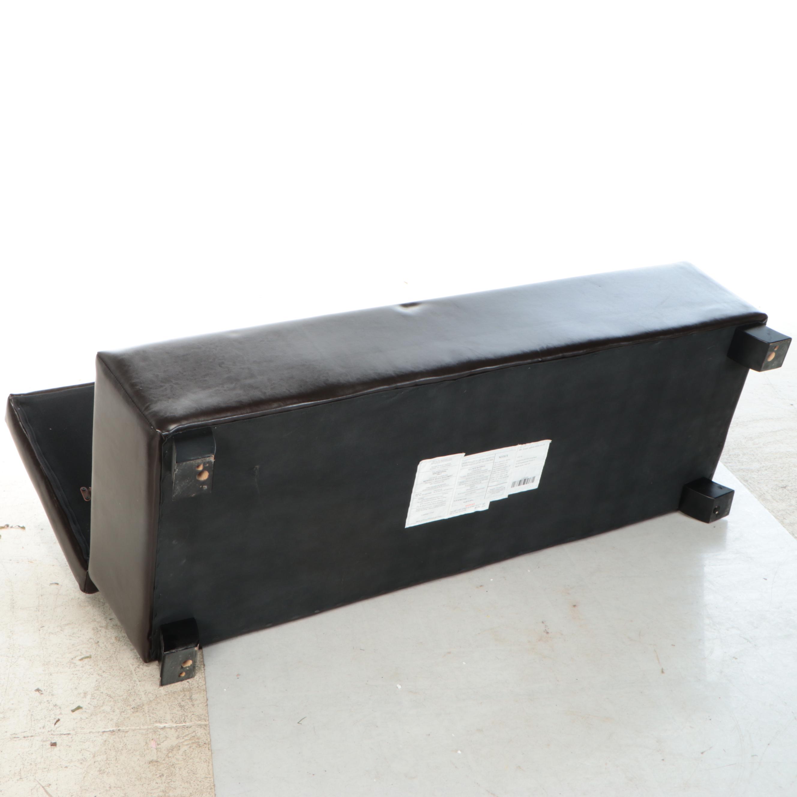 Tufted Faux Leather Storage Bench