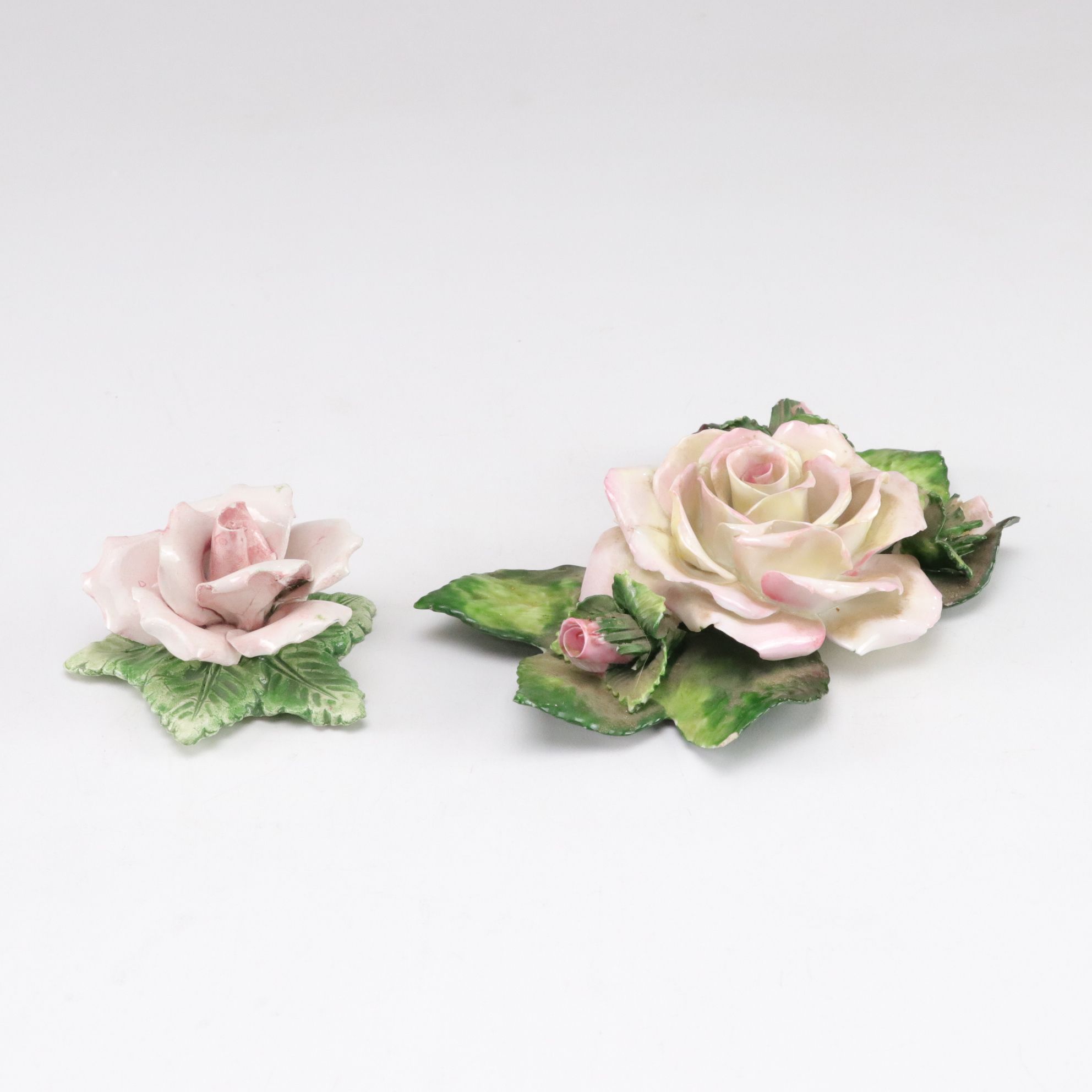 English Staffordshire in Collection of Bone China Rose and Swan Figurines