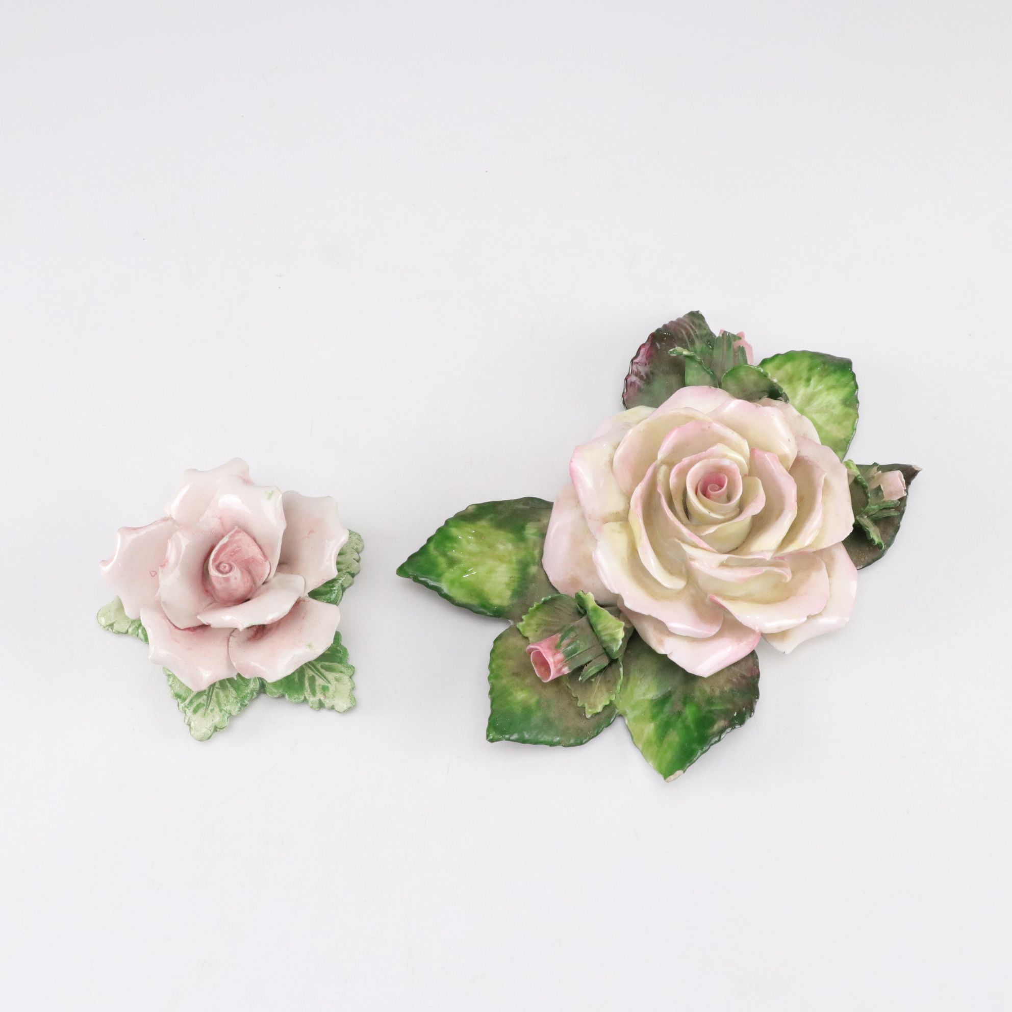 English Staffordshire in Collection of Bone China Rose and Swan Figurines