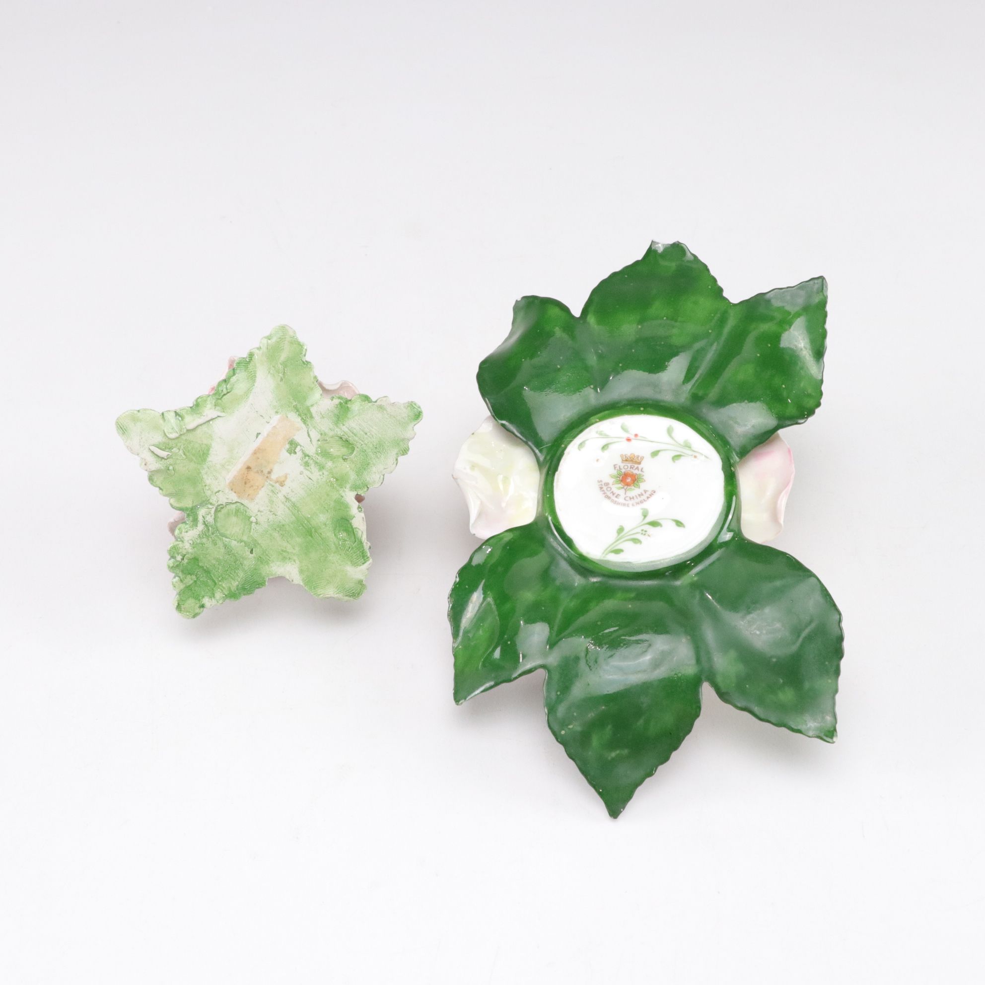 English Staffordshire in Collection of Bone China Rose and Swan Figurines