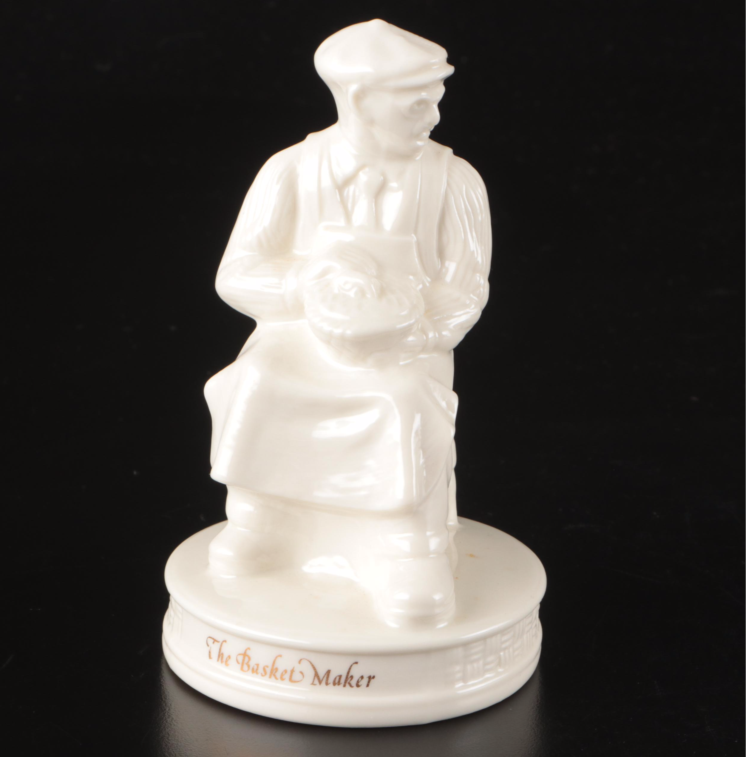 Belleek Porcelain Figural Creamers, Bud Vase, Figurines, and Lidded Box