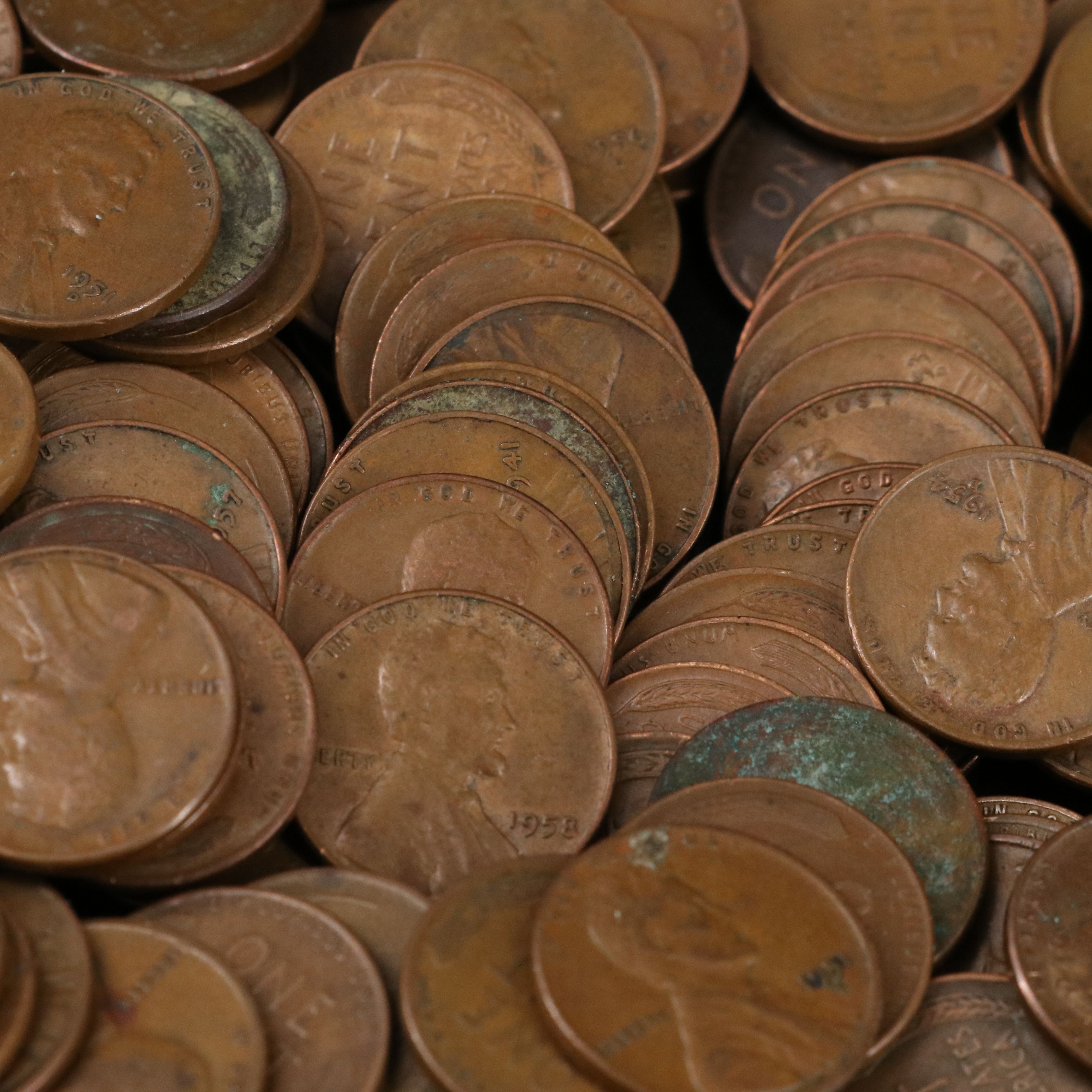 328 Lincoln Wheat Cents, Vintage U.S. Currency, Ike Dollars, and More