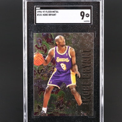 1996-97 Fleer Metal Kobe Bryant Los Angeles Lakers Rookie Card Graded SGC 9 1996-97 Fleer Metal Kobe Bryant Los Angeles Lakers Rookie Card Graded SGC 9