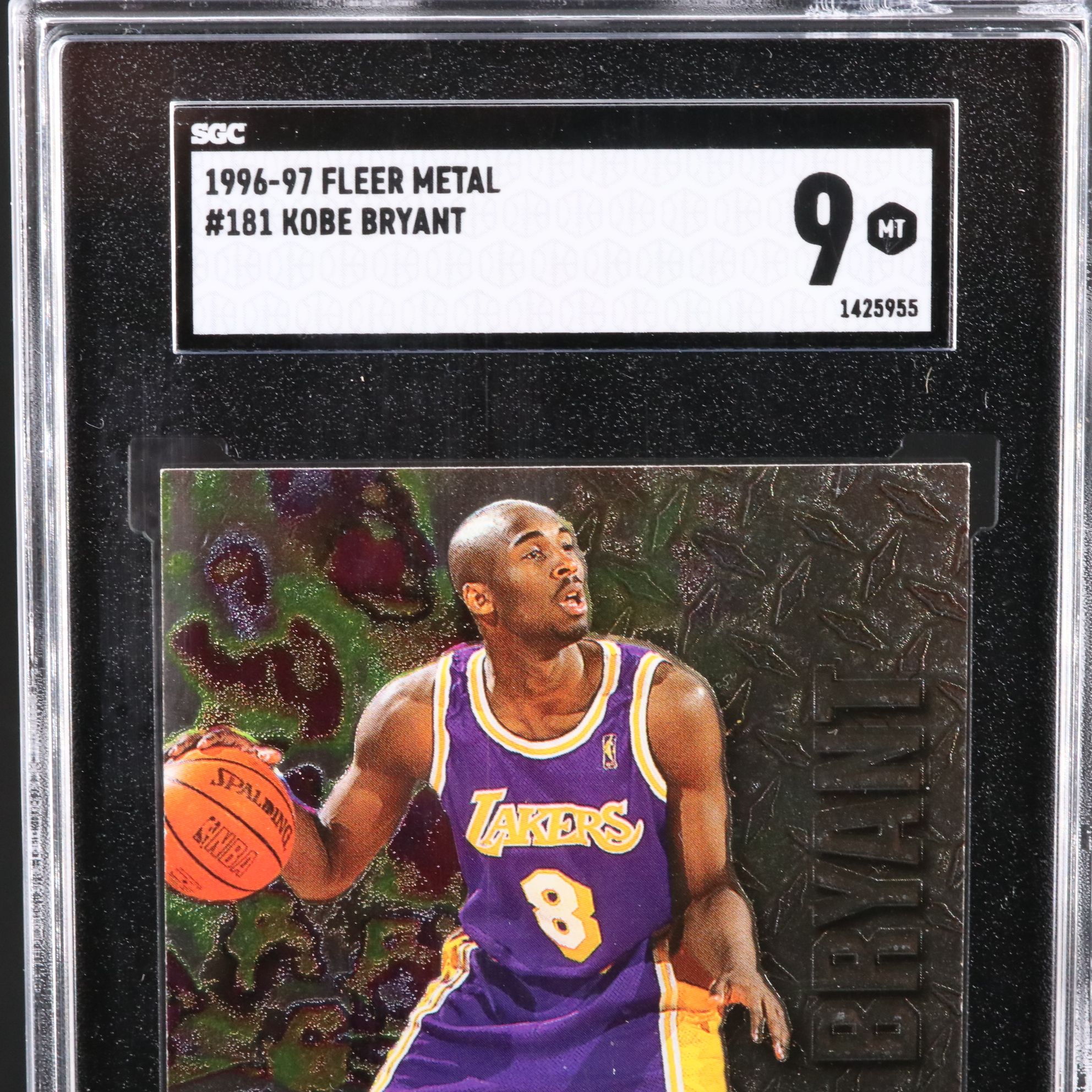 1996-97 Fleer Metal Kobe Bryant Los Angeles Lakers Rookie Card Graded SGC 9