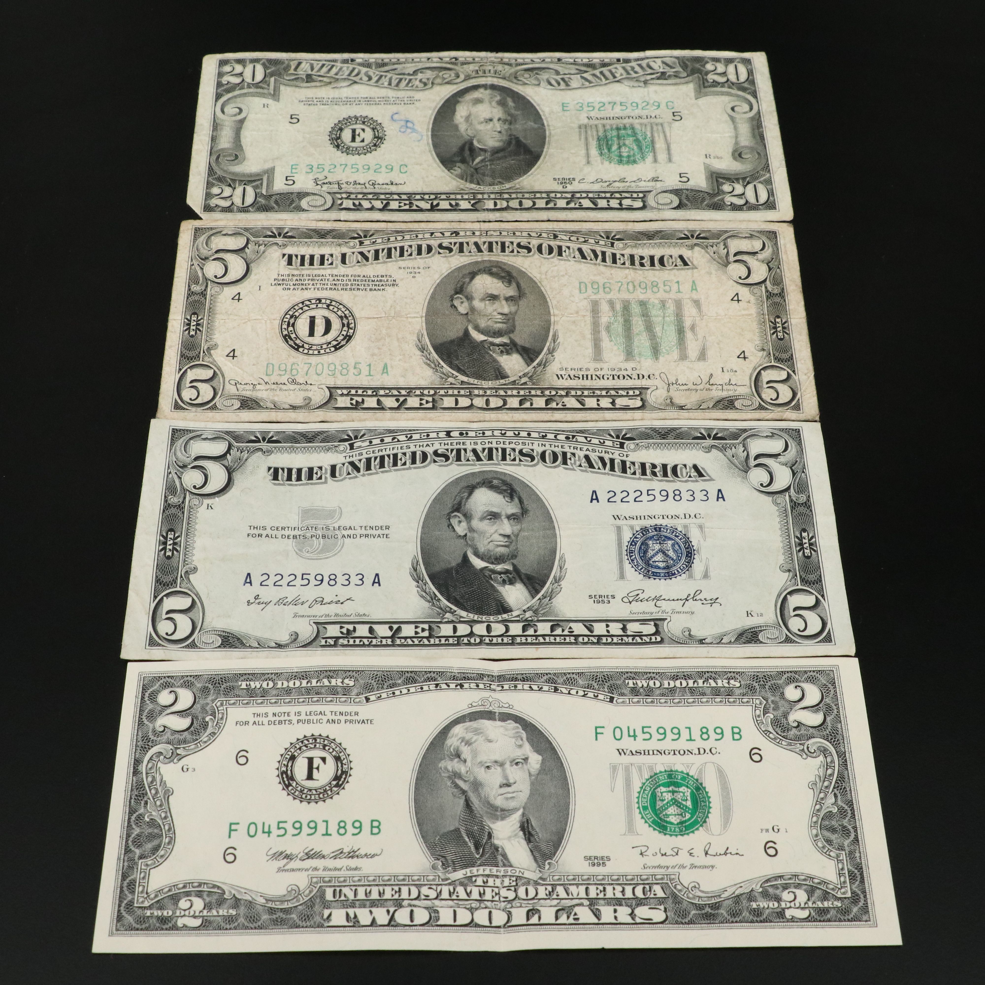 328 Lincoln Wheat Cents, Vintage U.S. Currency, Ike Dollars, and More