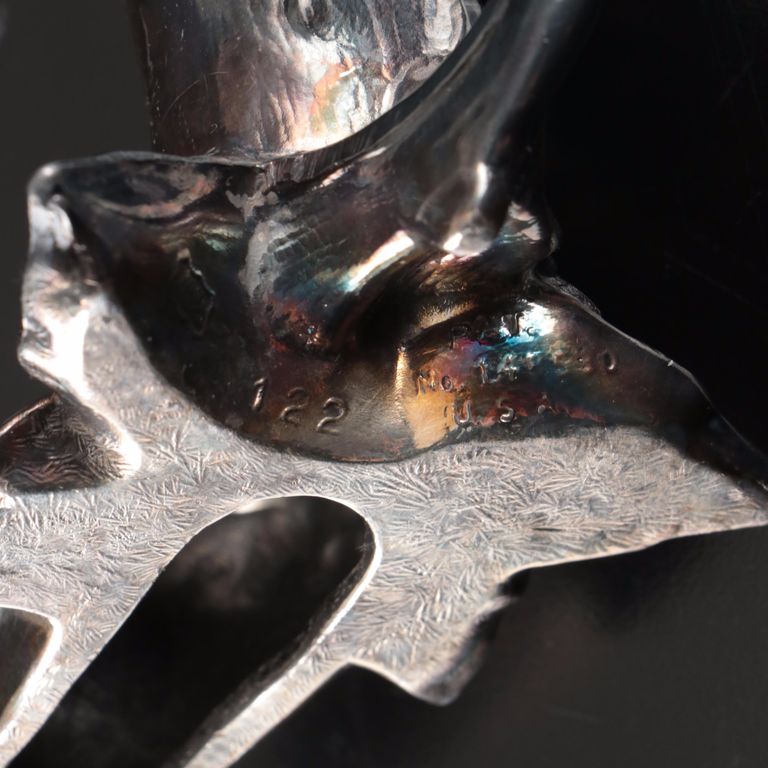 Weidlich Bros. Silver Plate Bird Shaped Salt and Pepper Shakers on Branch