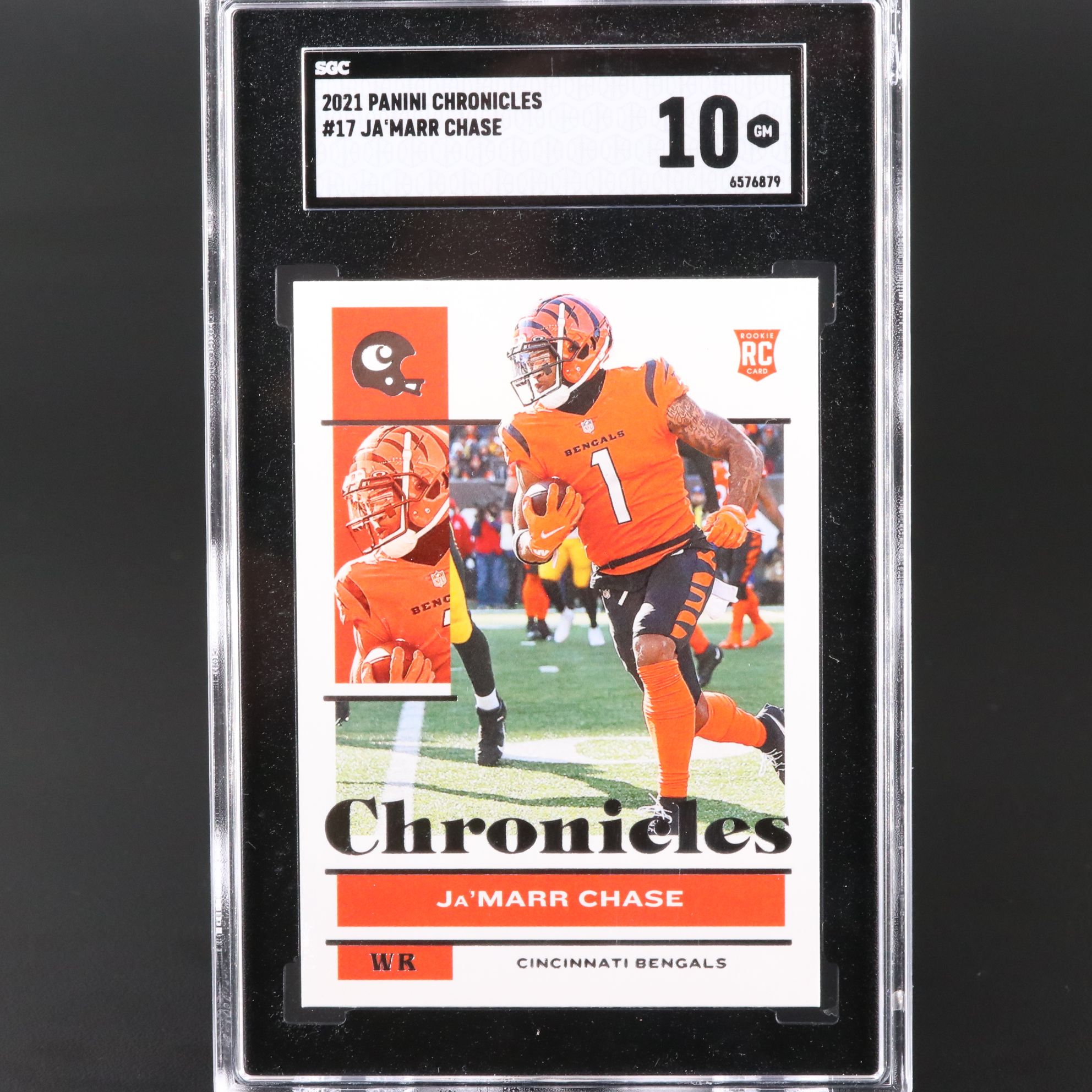 2021 Chronicles Ja’Marr Chase Cincinnati Bengals Rookie Card Graded SGC 10