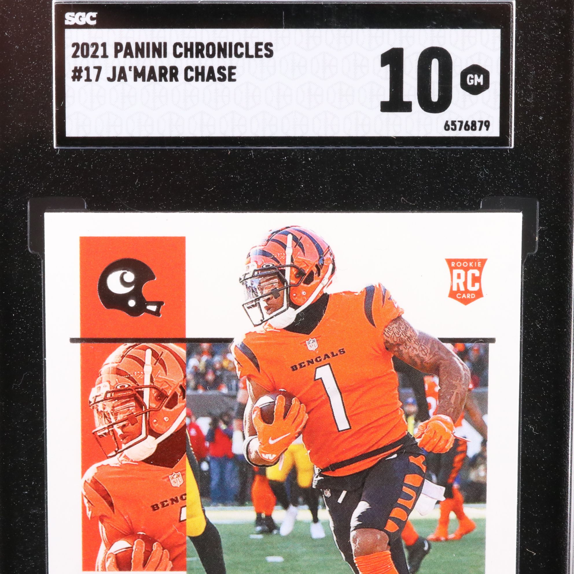 2021 Chronicles Ja’Marr Chase Cincinnati Bengals Rookie Card Graded SGC 10