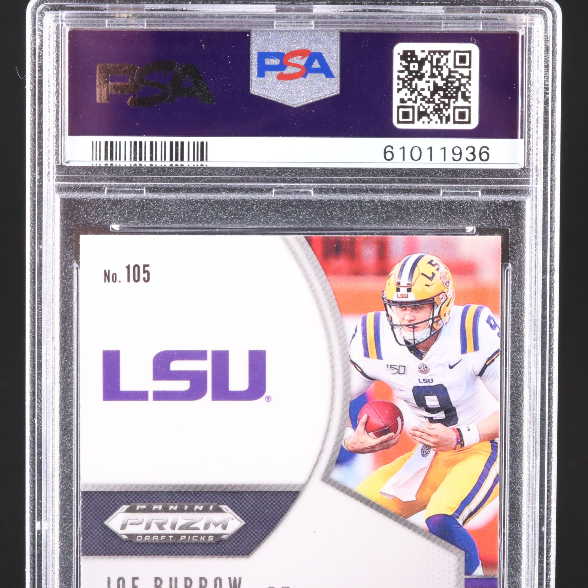 2020 Panini Prizm Draft Picks Joe Burrow Blue Rookie Card Graded PSA 10