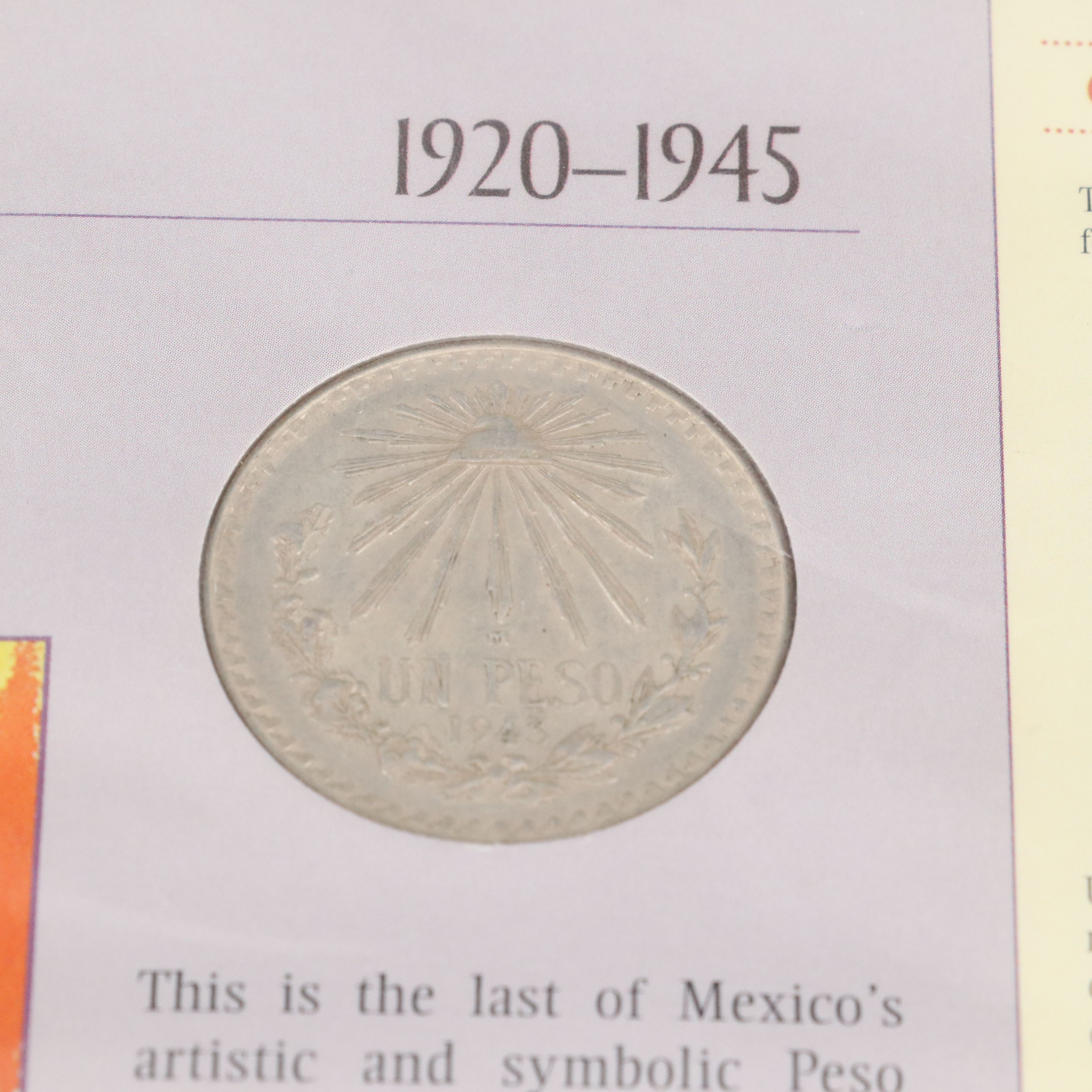 Six "Silver Dollars of the World" Cards by the American Historic Society